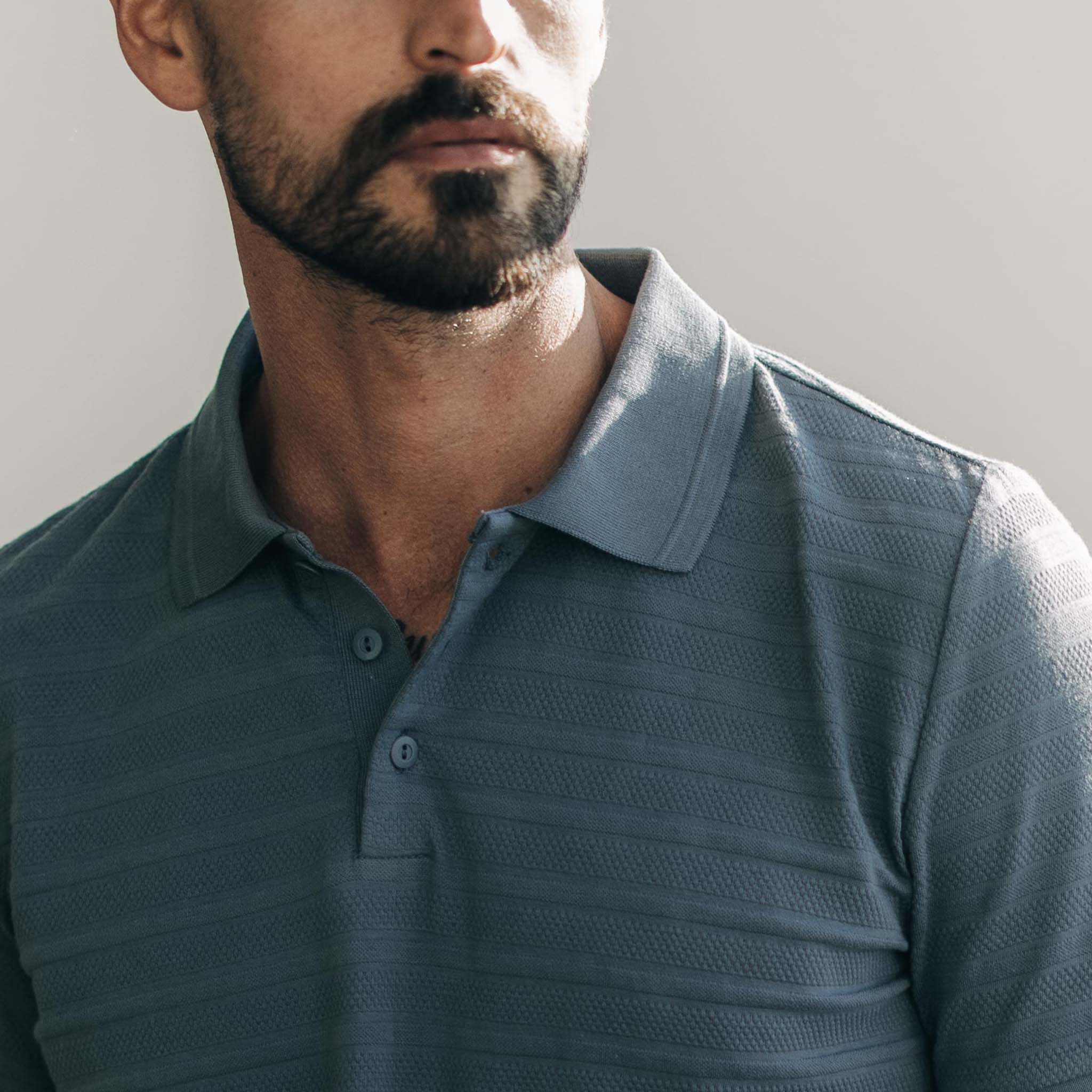 The Jacquard Polo in Storm - Image 3