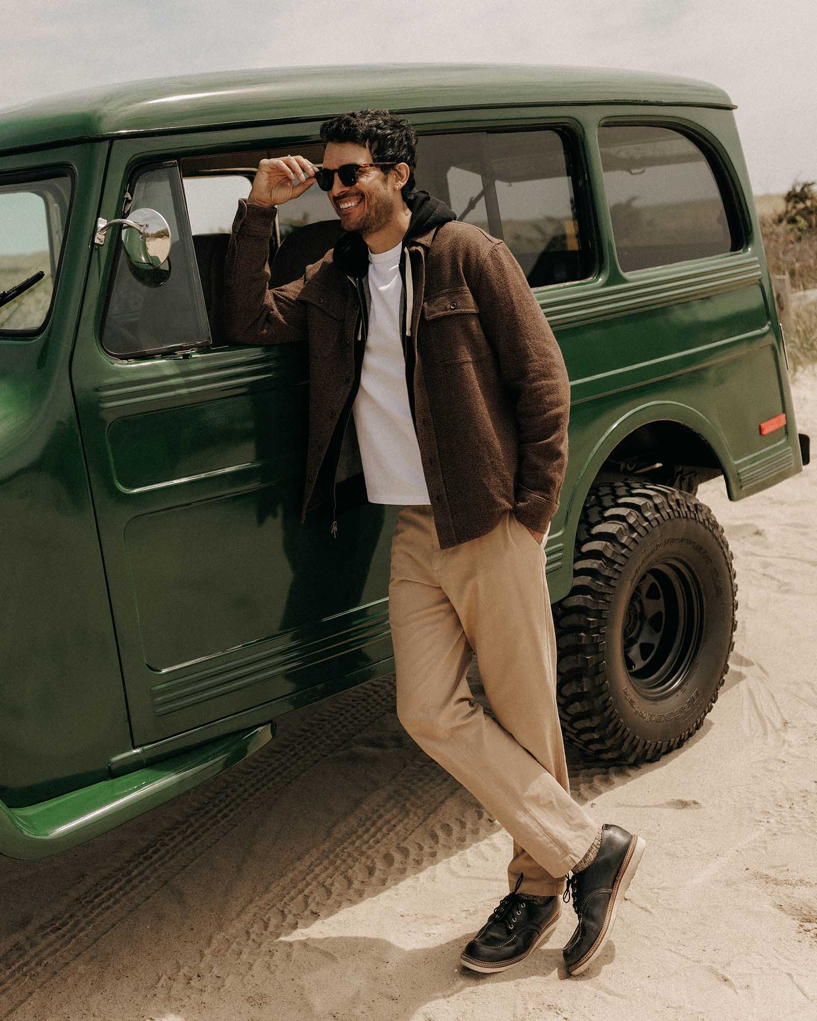 The Ledge Shirt in Black Coffee Linen Tweed - Image 3