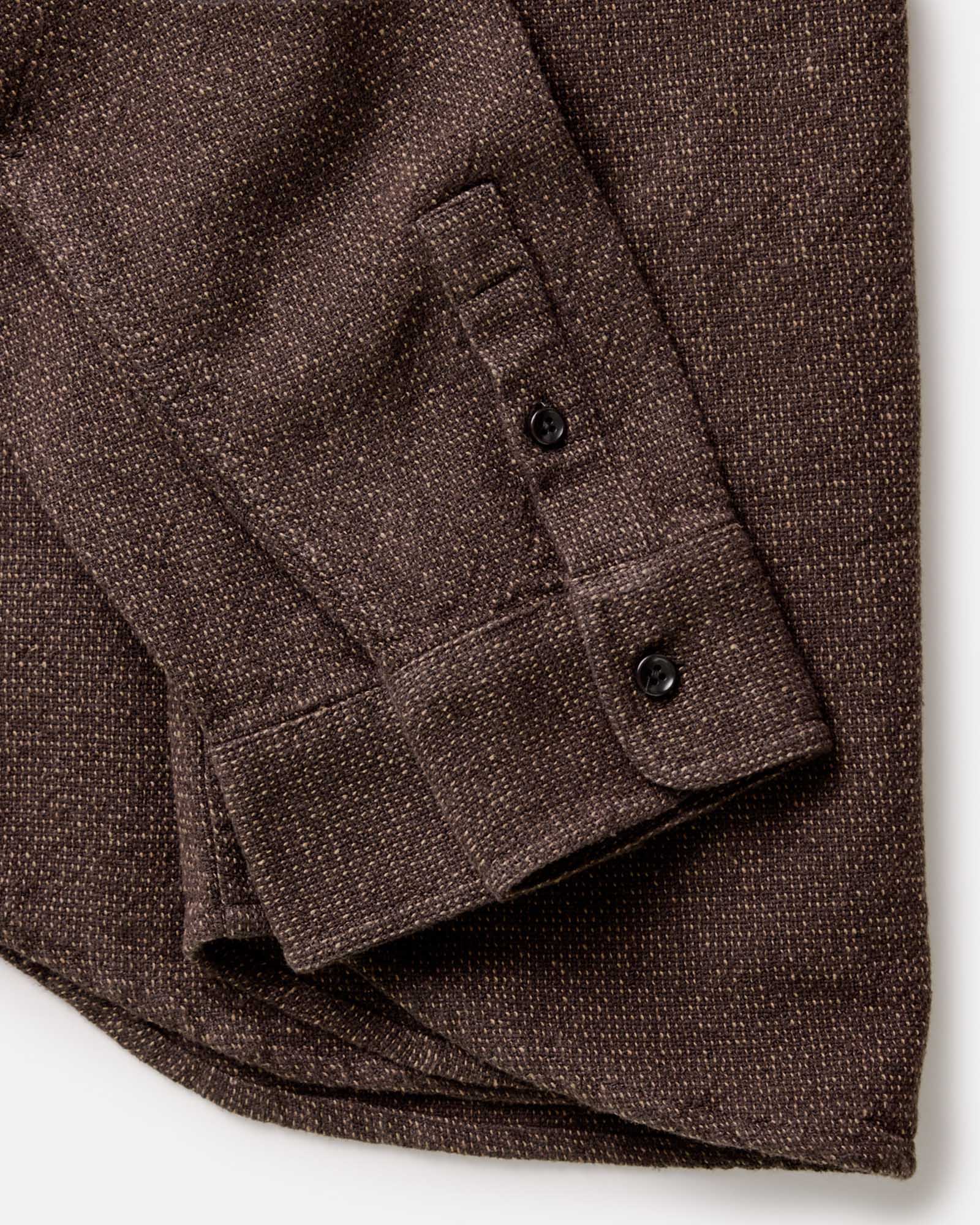 The Ledge Shirt in Black Coffee Linen Tweed - Image 9