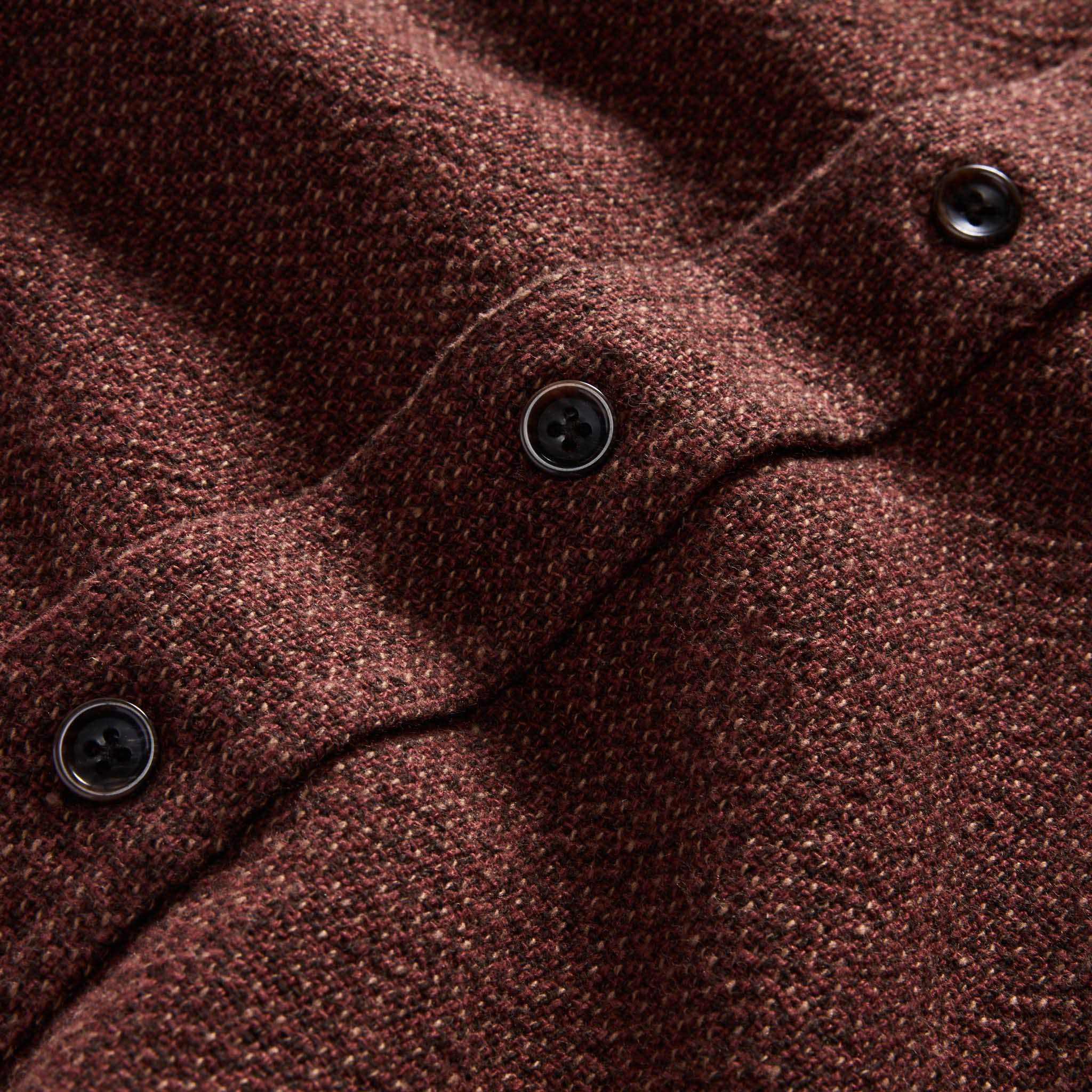 The Ledge Shirt in Burgundy Linen Tweed - Image 7