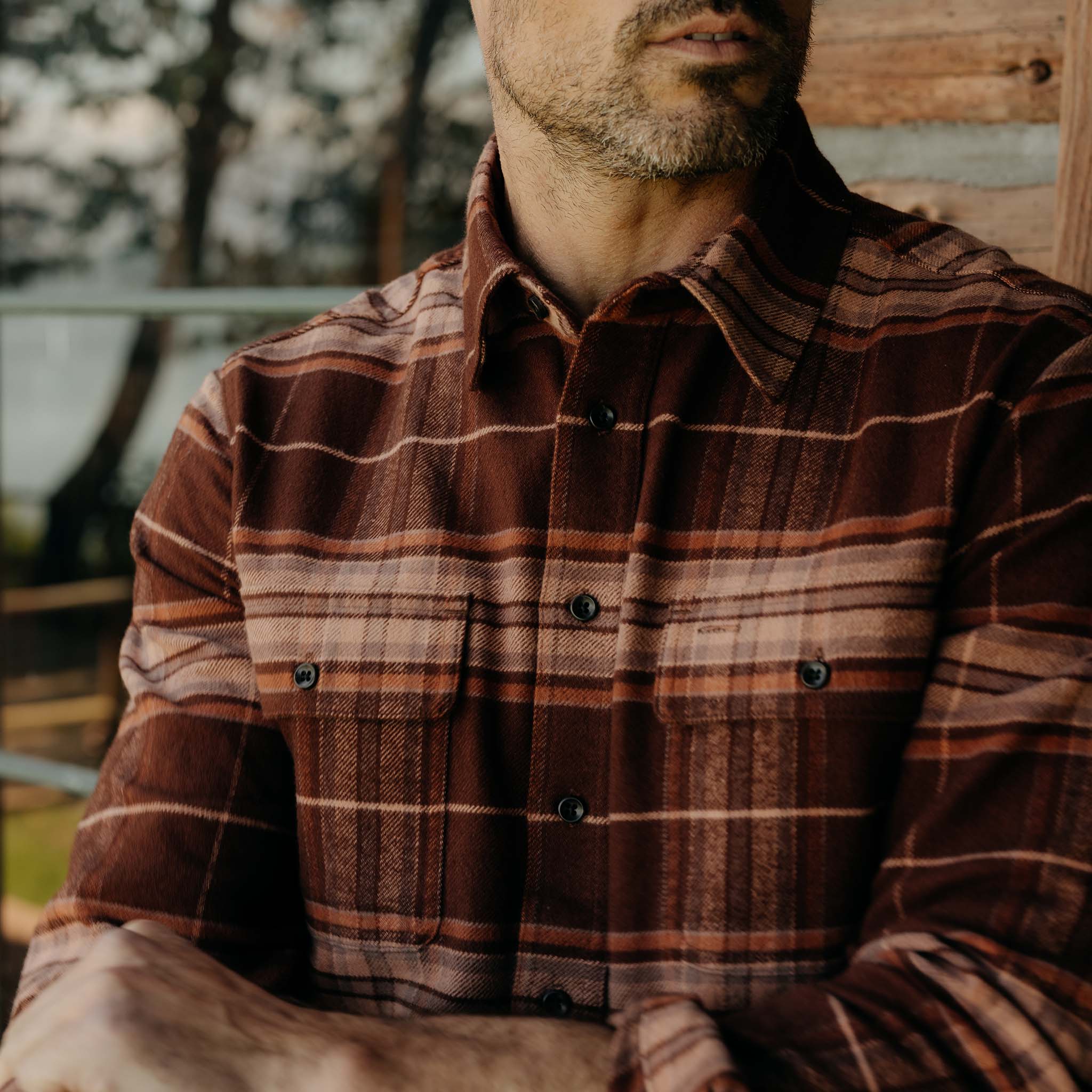 The Ledge Shirt in Chestnut Plaid - Image 3