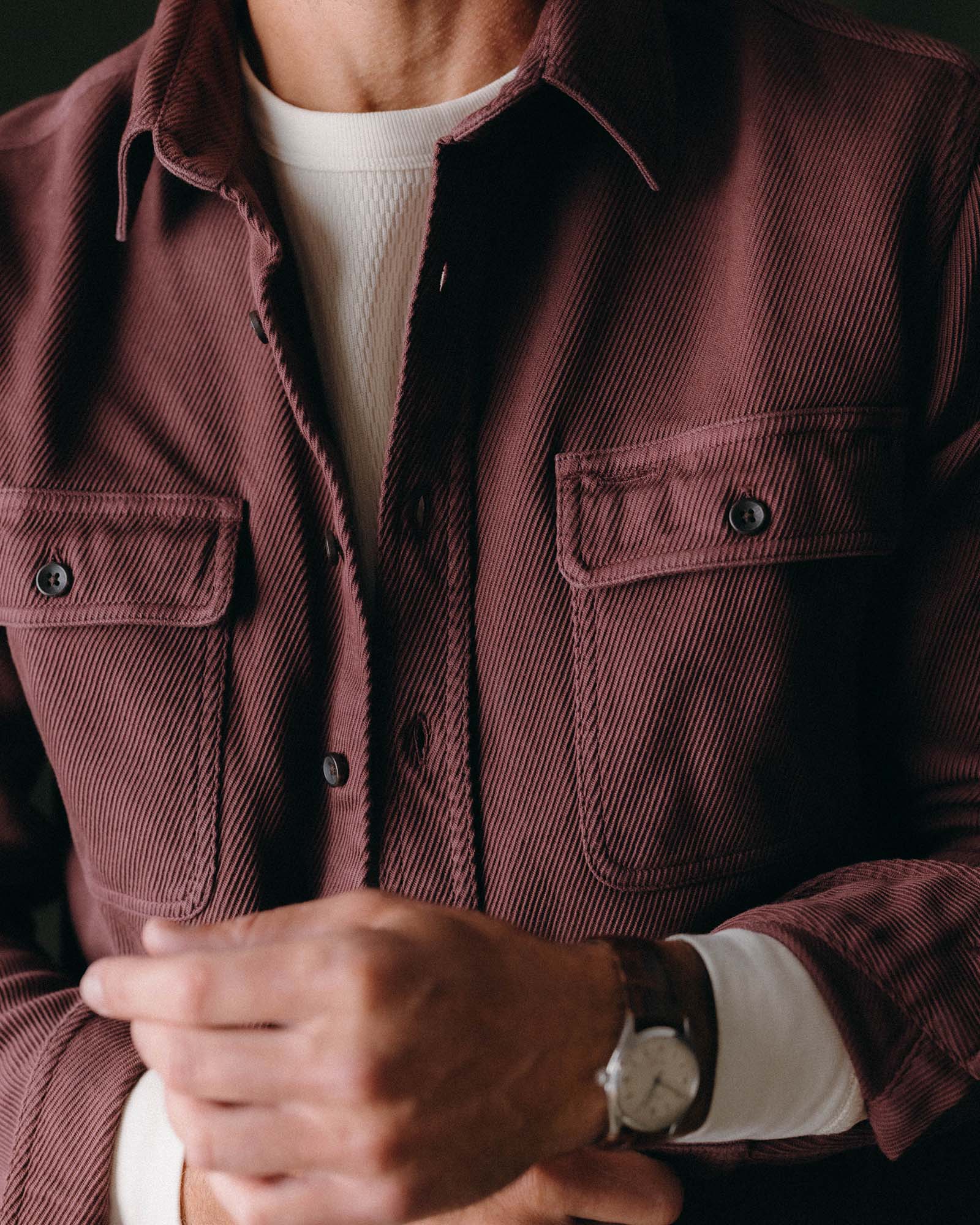 The Ledge Shirt in Dried Cherry Twill - Image 3