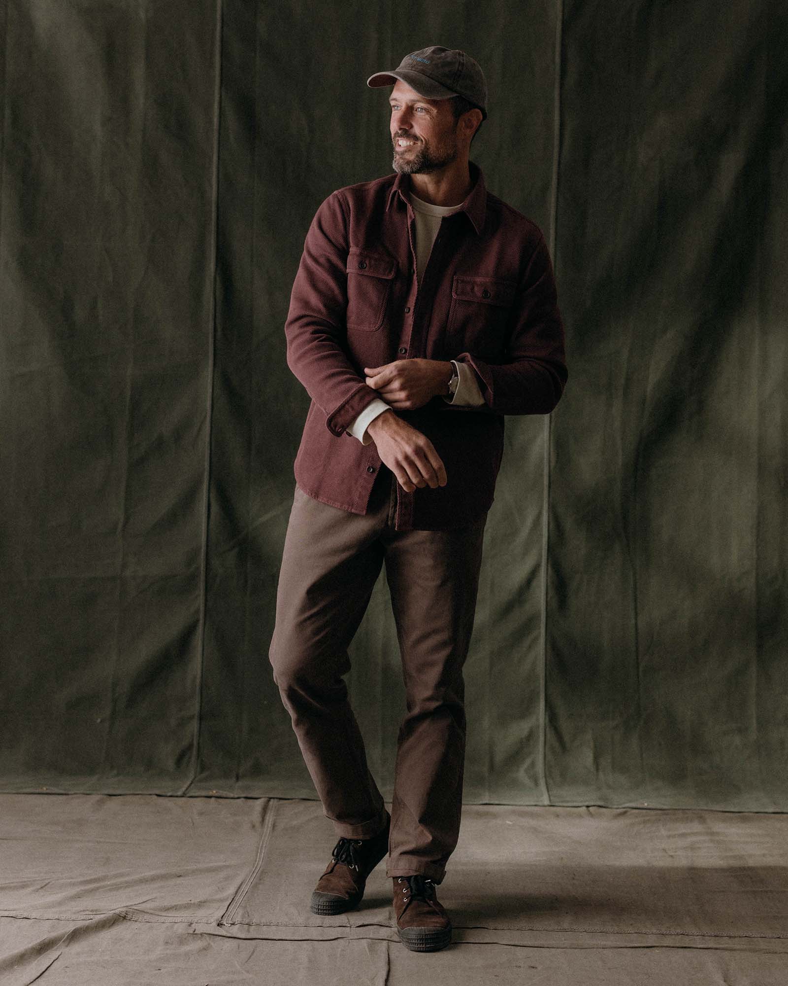 The Ledge Shirt in Dried Cherry Twill - Image 4