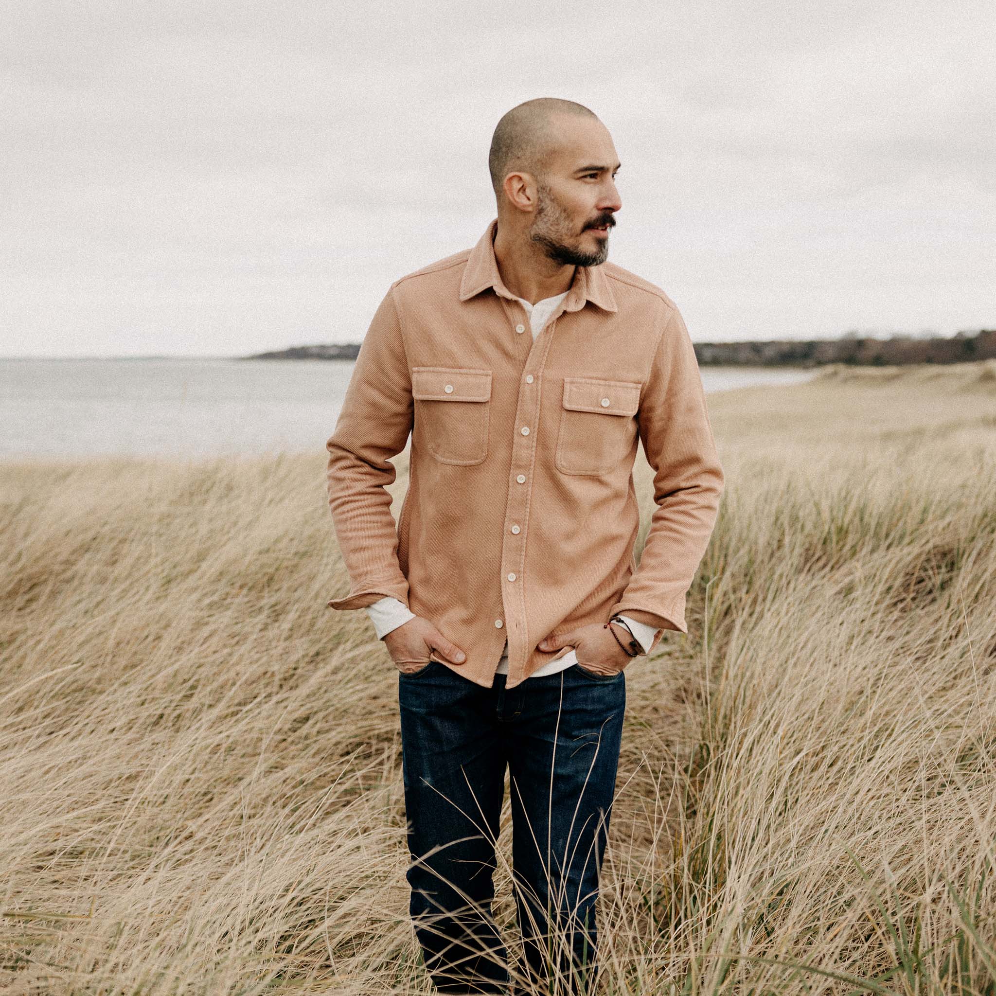 The Ledge Shirt in Dusty Coral Twill - Image 3