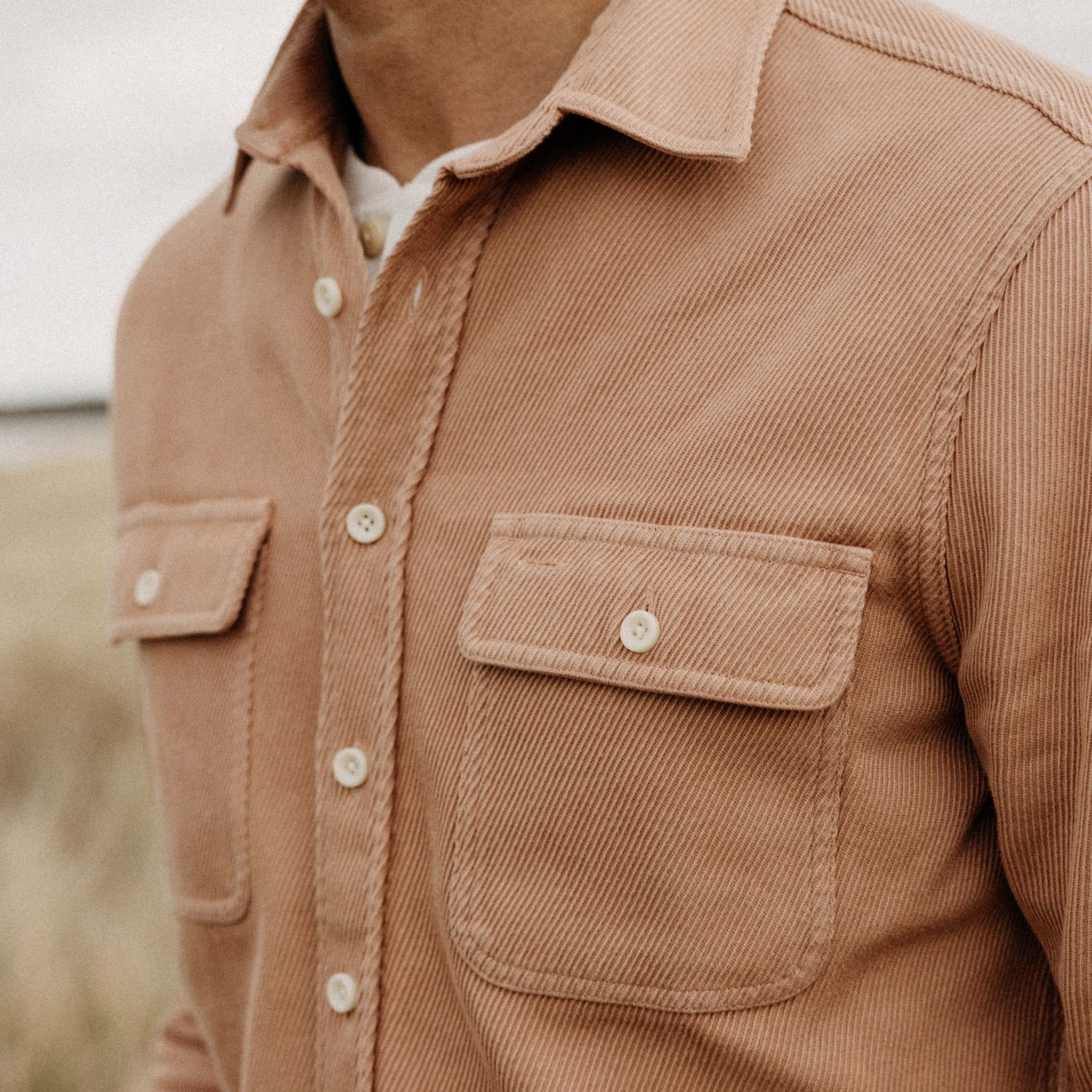 The Ledge Shirt in Dusty Coral Twill - Image 5