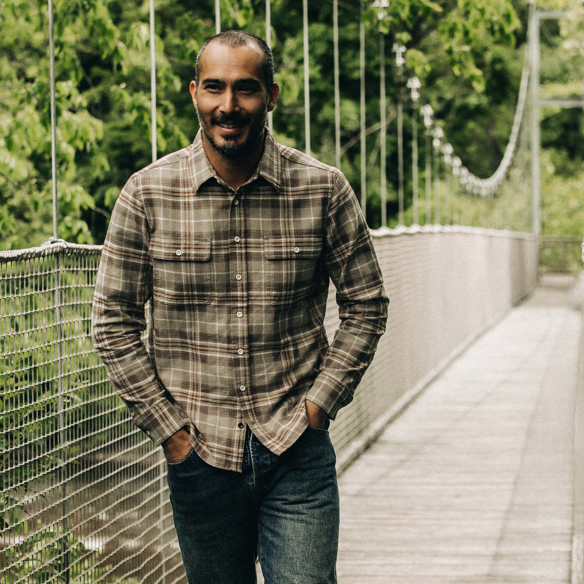 The Ledge Shirt in Fossil Plaid - Image 2