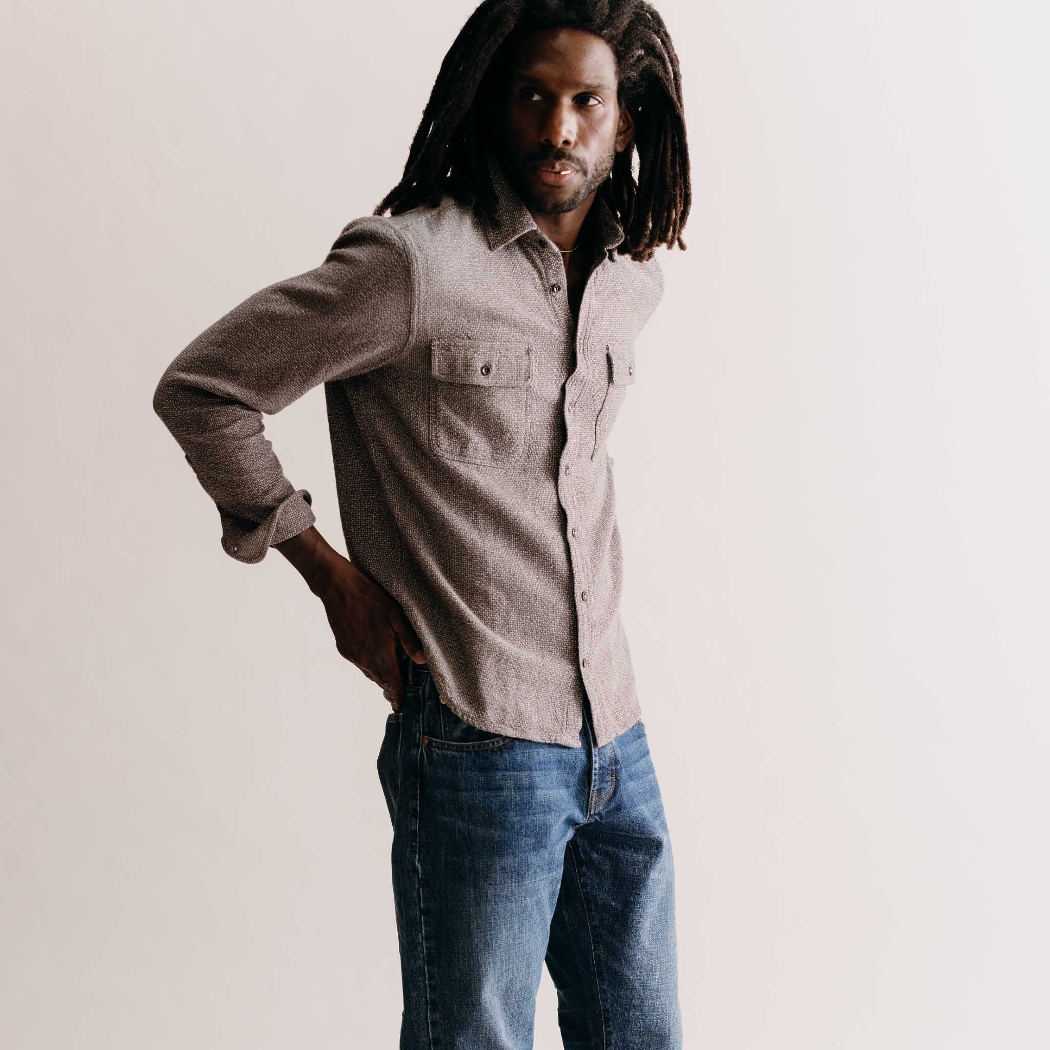 The Ledge Shirt in Granite Linen Tweed - Image 2