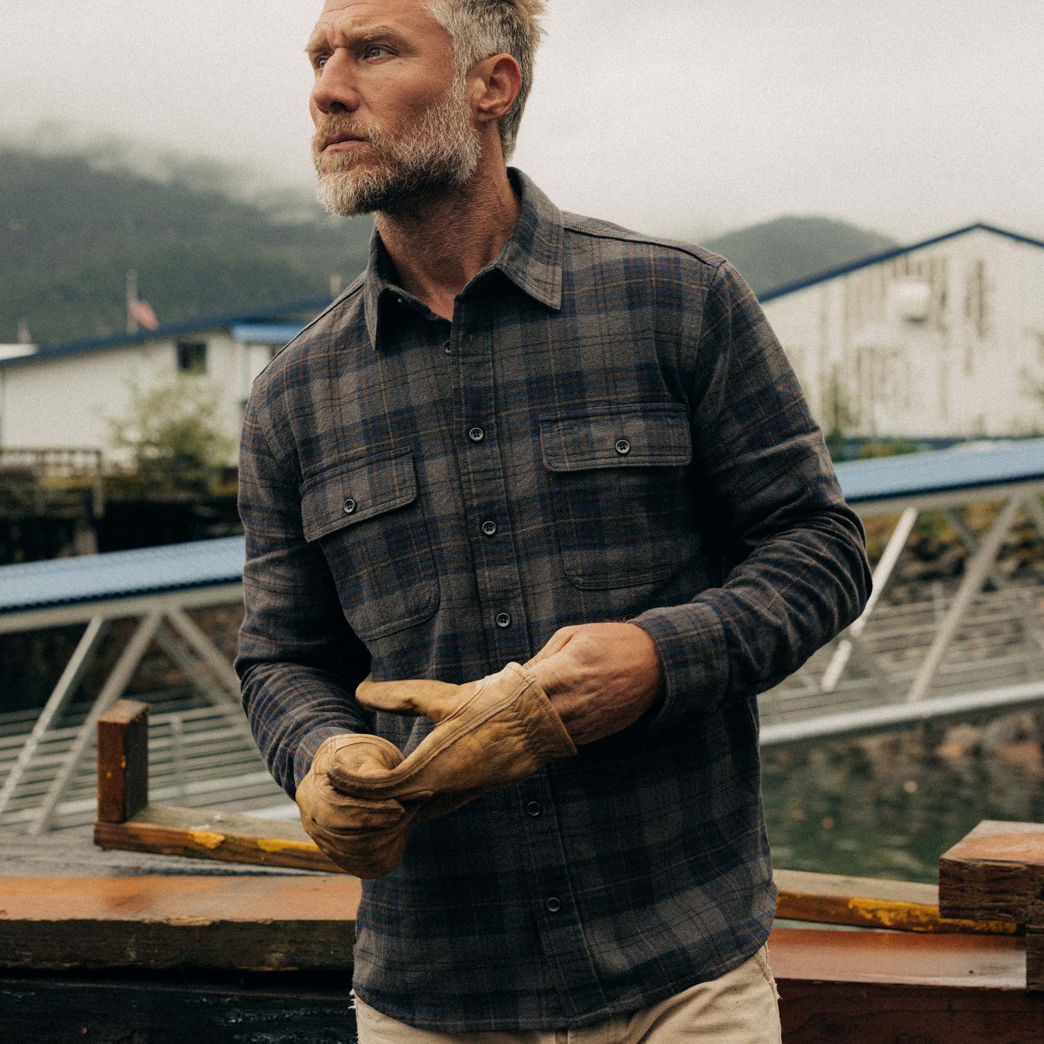 The Ledge Shirt in Heather Granite Plaid - Image 2