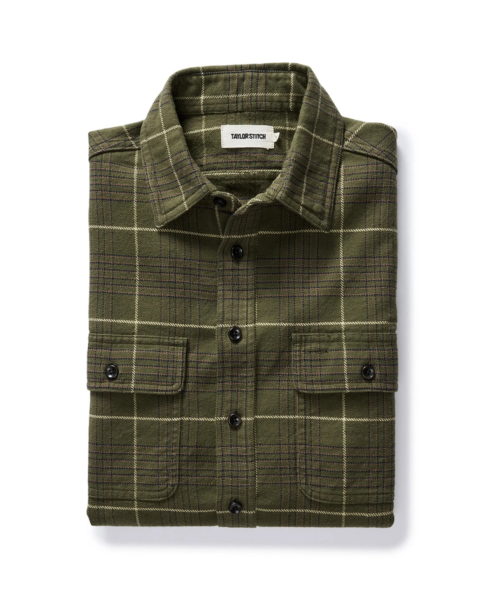 The Ledge Shirt in Olive Plaid
