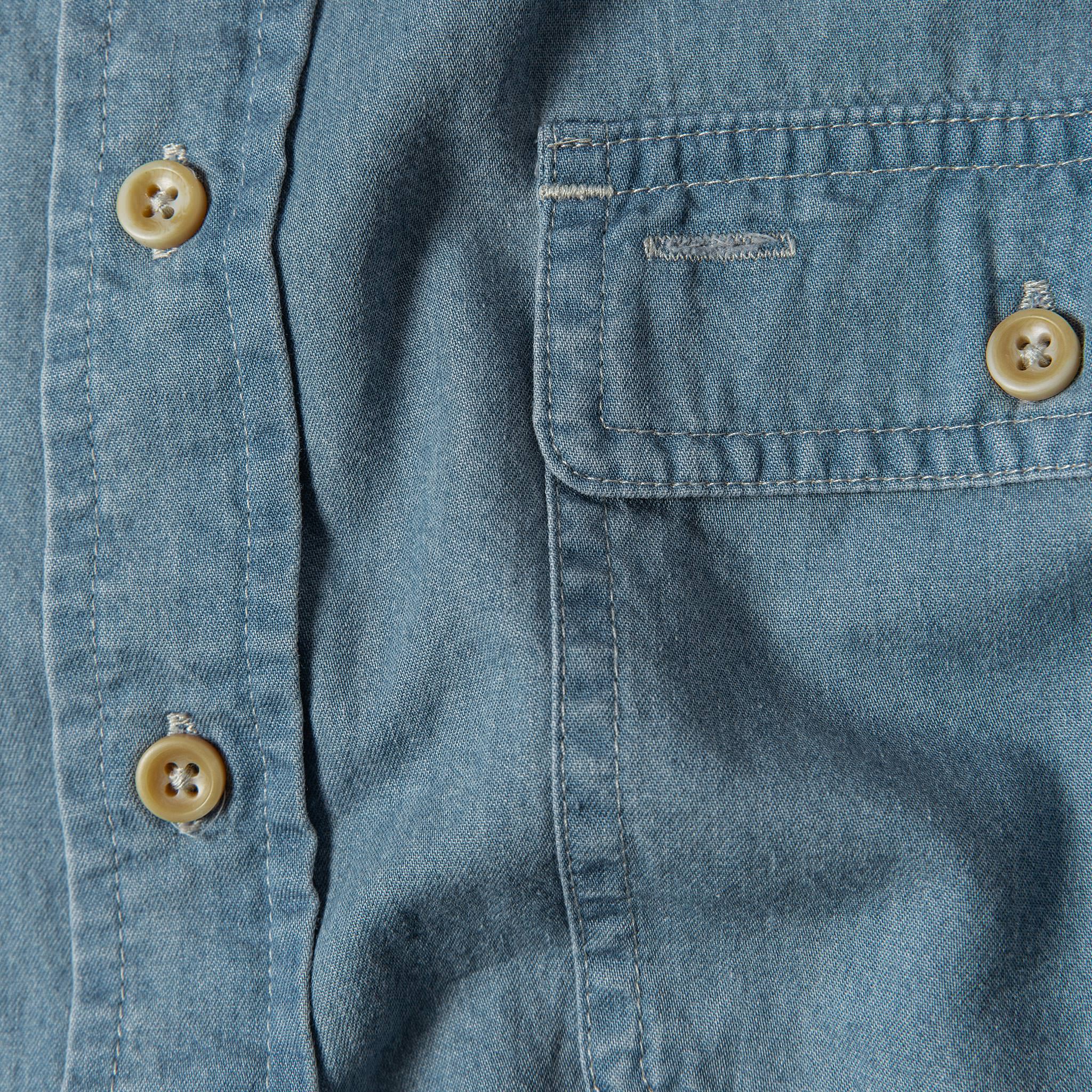 The Ledge Shirt in Sun Bleached Chambray - Image 7