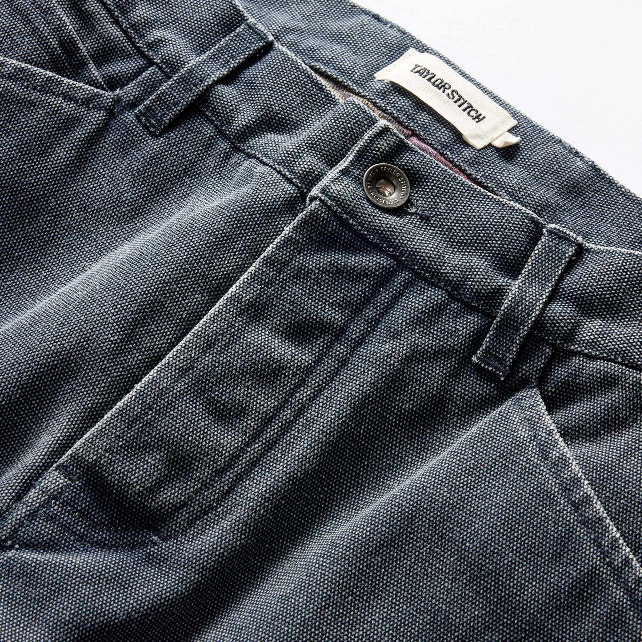 The Lined Chore Pant in Navy Chipped Canvas - Image 10