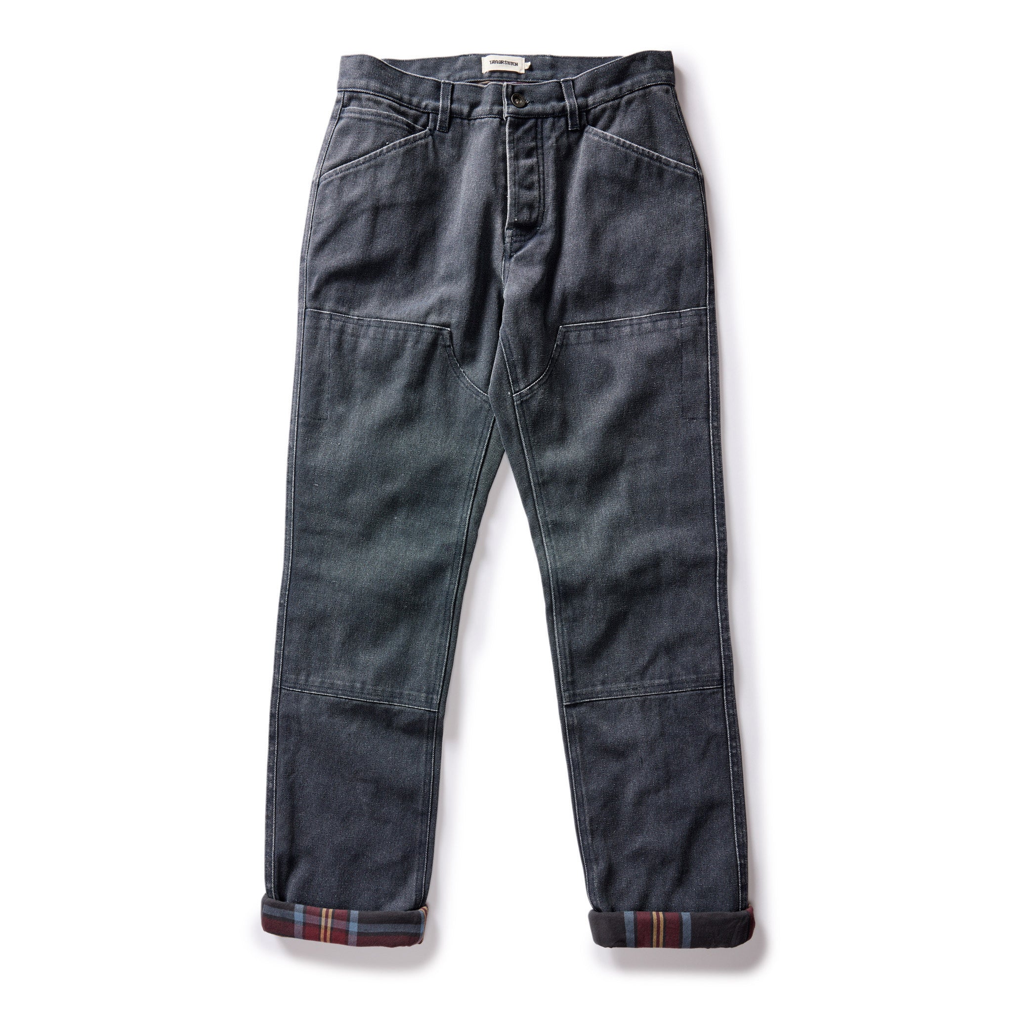 The Lined Chore Pant in Navy Chipped Canvas - Image 6