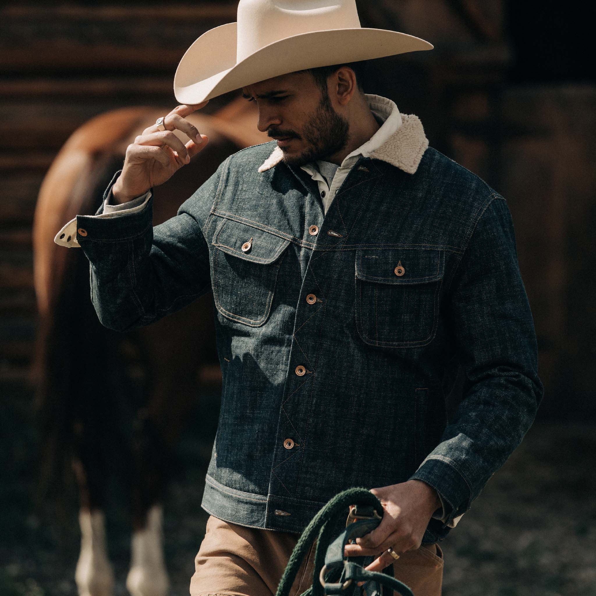 The Lined Long Haul Jacket in Green Cast Denim - Image 2