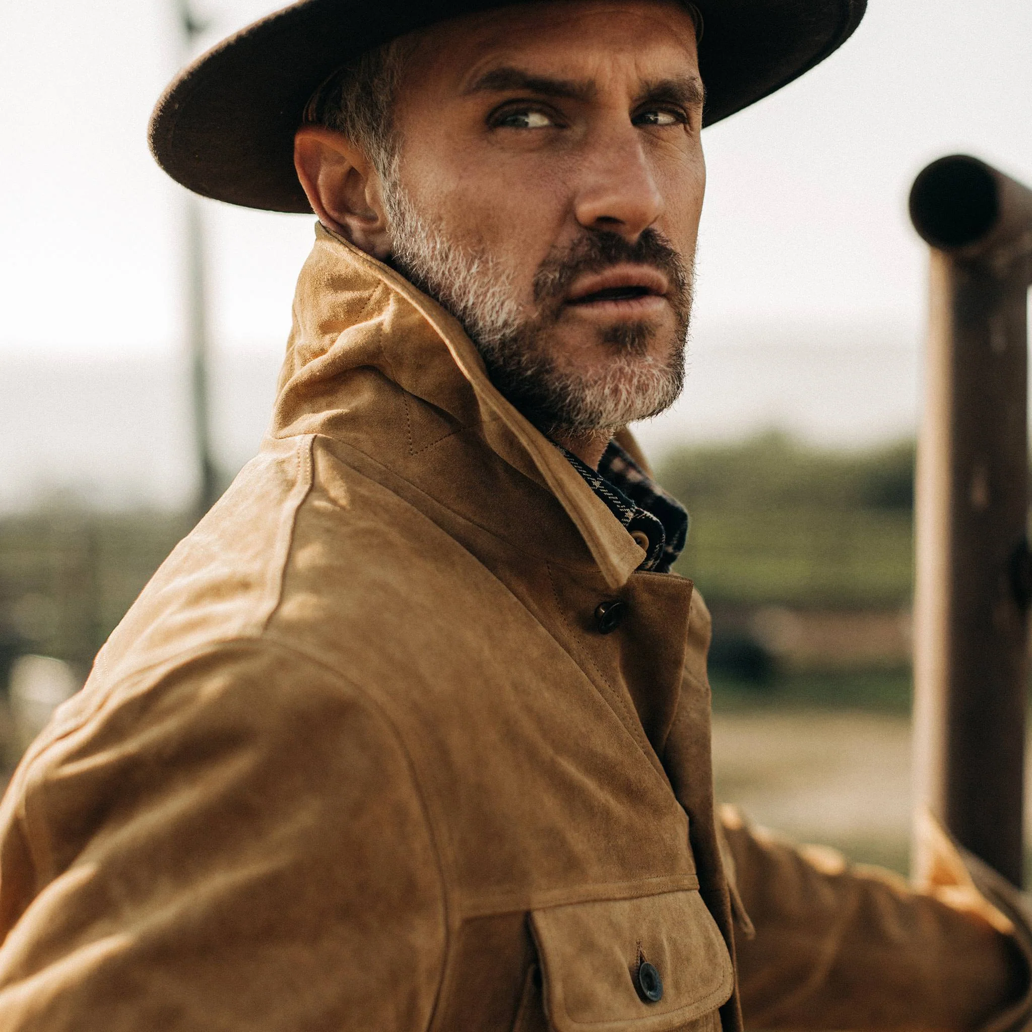 The Lined Long Haul Jacket in Sand Suede - Image 4