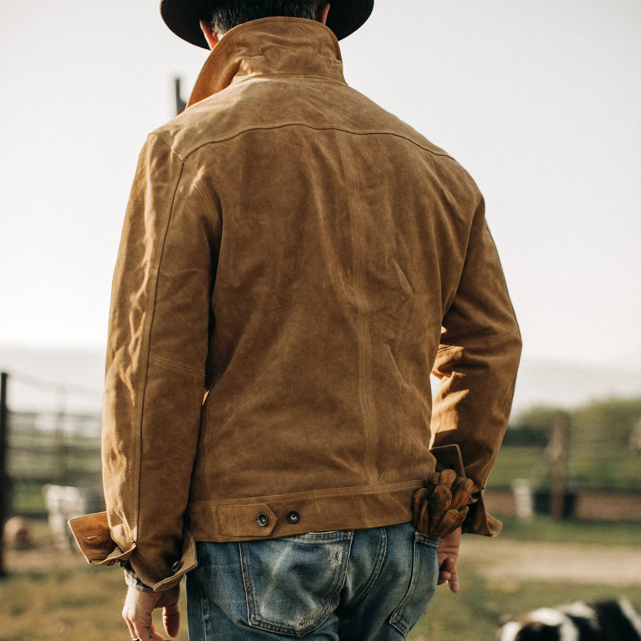 The Lined Long Haul Jacket in Sand Suede - Image 5