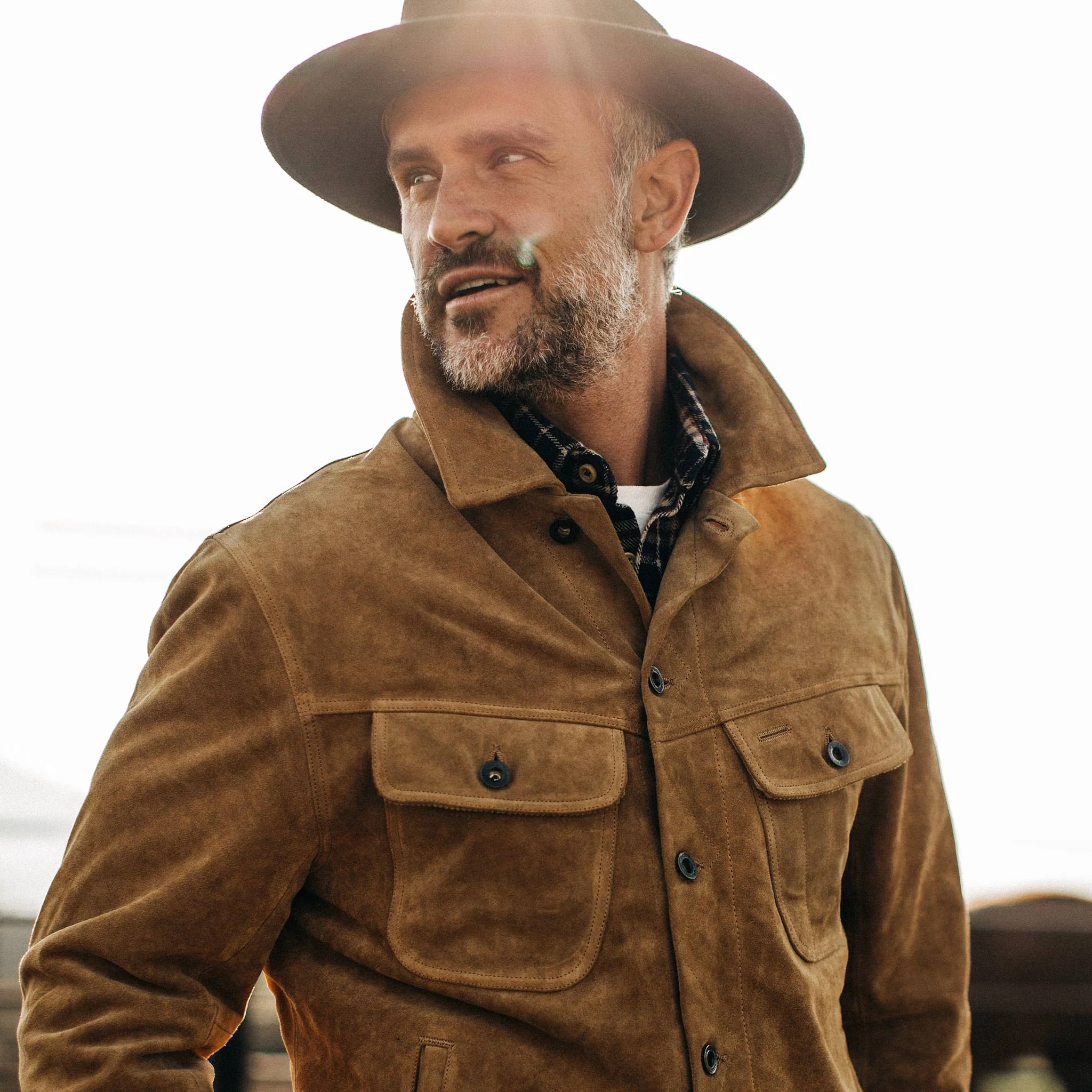 The Lined Long Haul Jacket in Sand Suede - Image 6