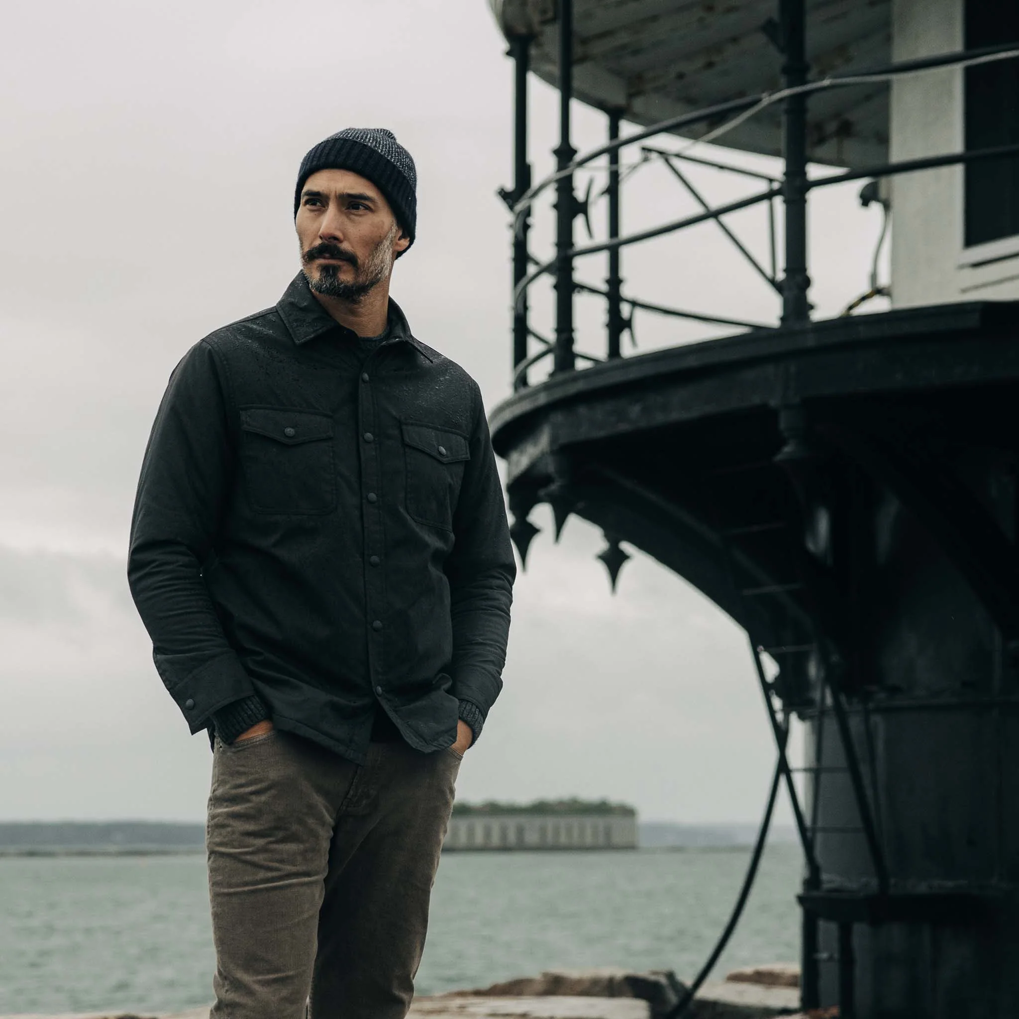 The Lined Maritime Shirt Jacket in Coal - Image 2