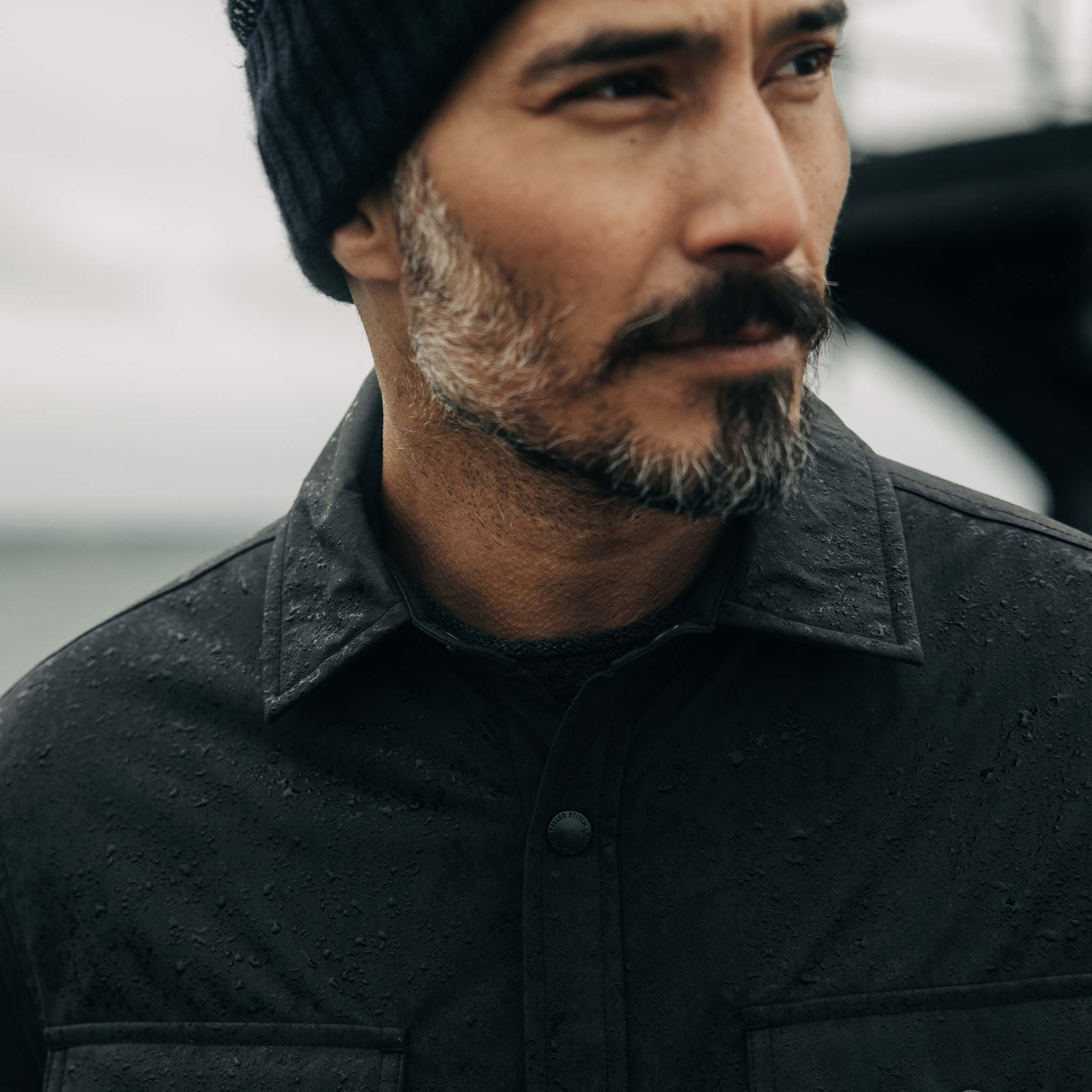 The Lined Maritime Shirt Jacket in Coal - Image 3