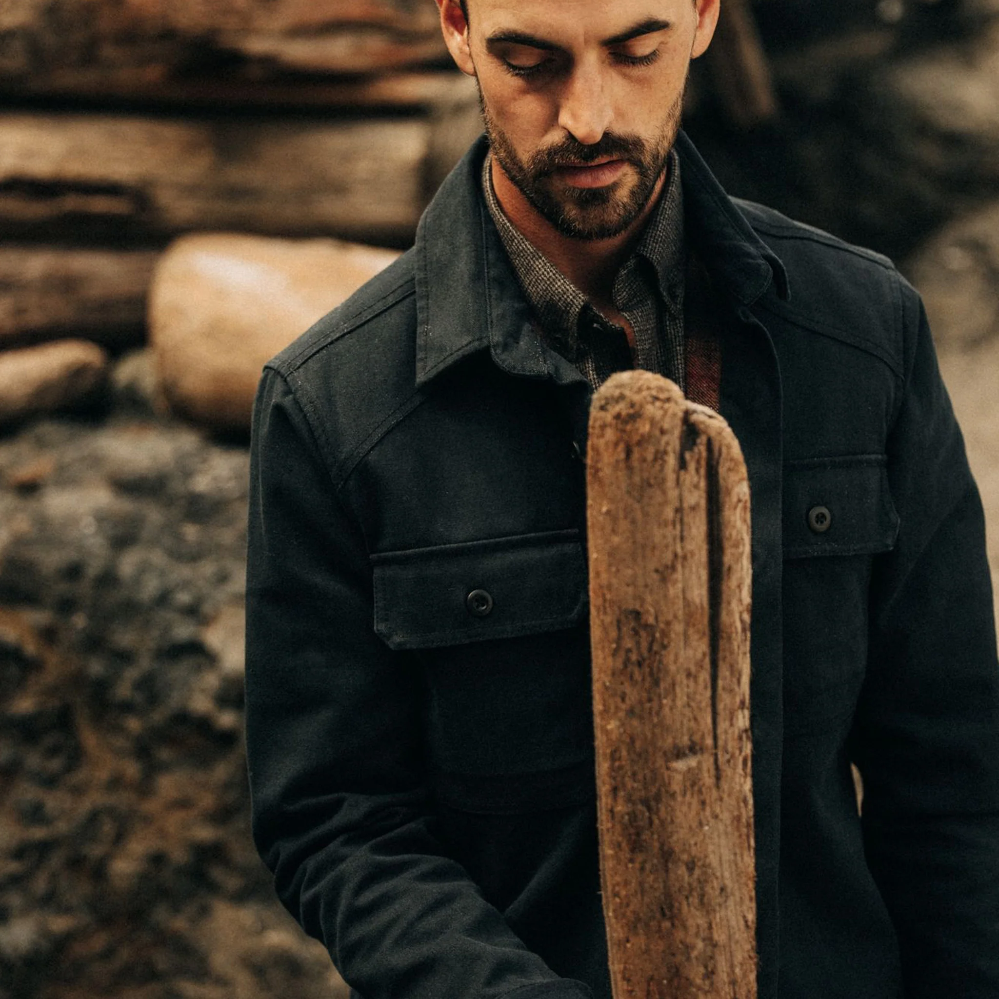 The Lined Shop Shirt in Coal Boss Duck - Image 4