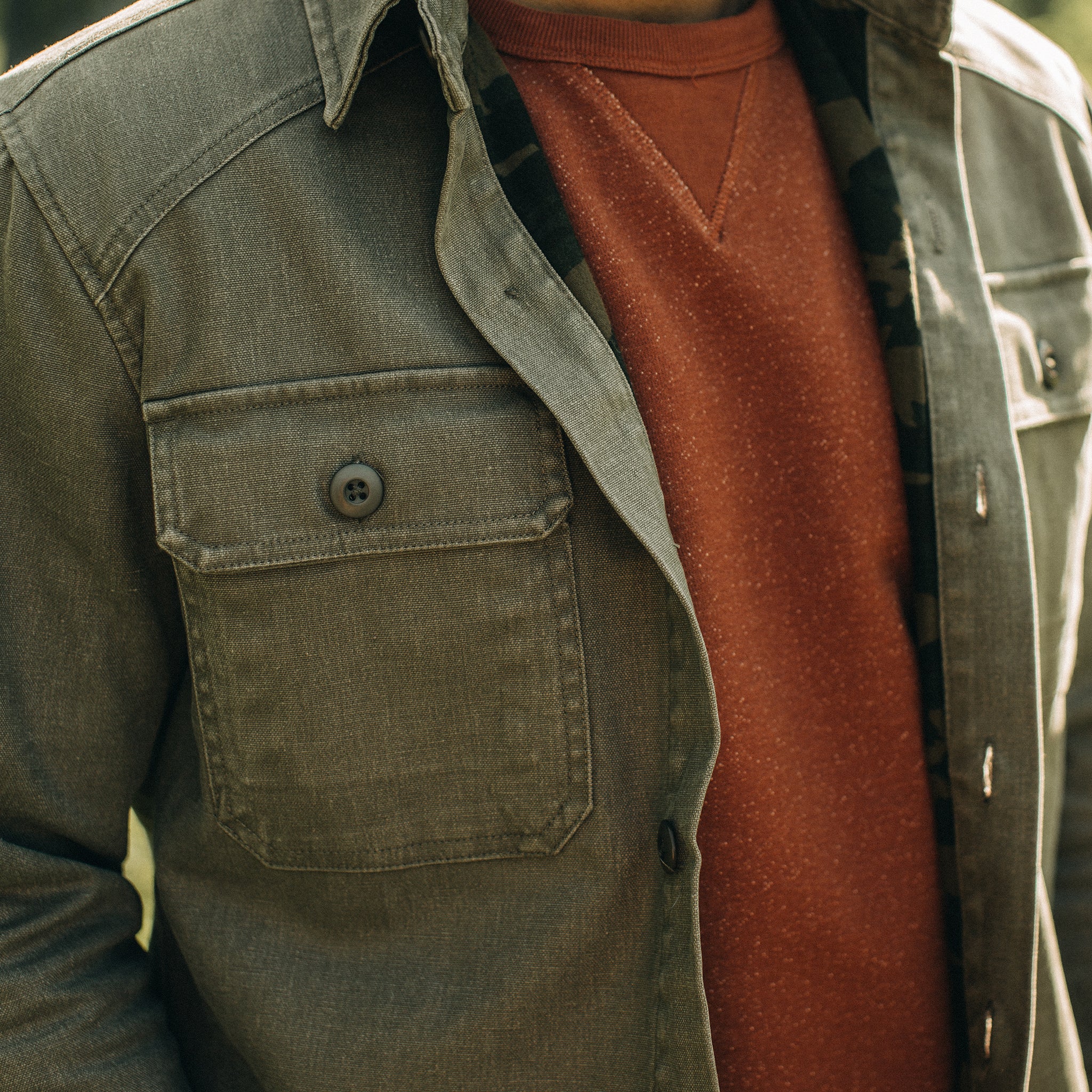 The Lined Shop Shirt in Stone Boss Duck - Image 3