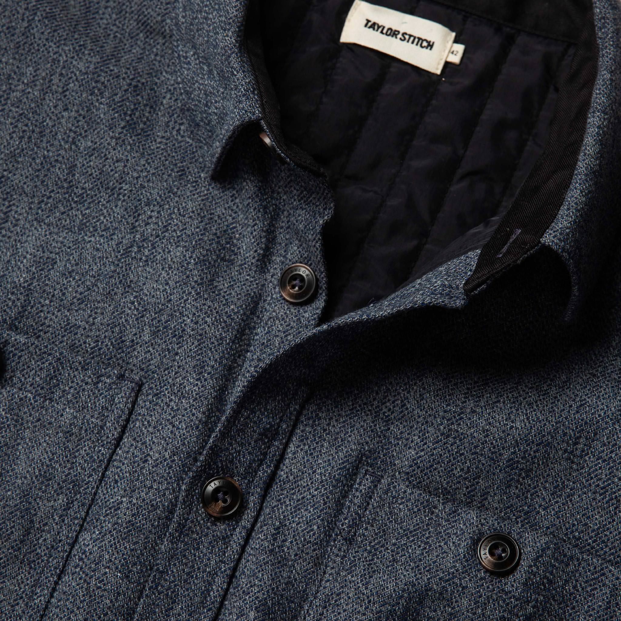 The Lined Utility Shirt in Indigo and Slate Twill - Image 9