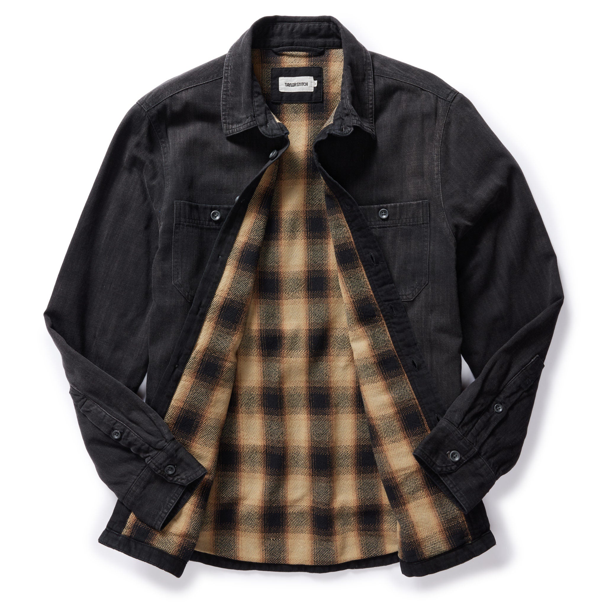 The Lined Utility Shirt in Washed Black Denim - Image 6