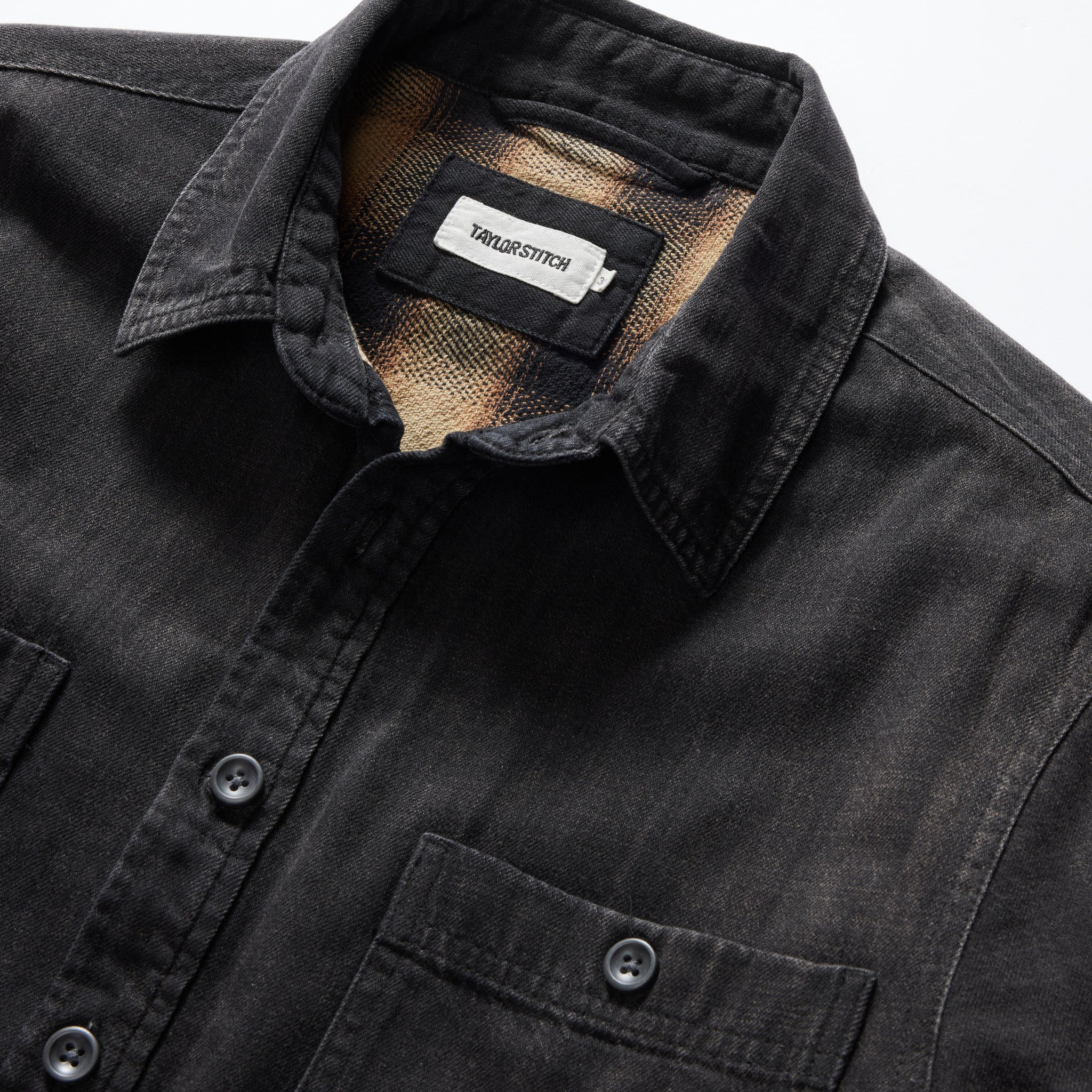 The Lined Utility Shirt in Washed Black Denim - Image 8