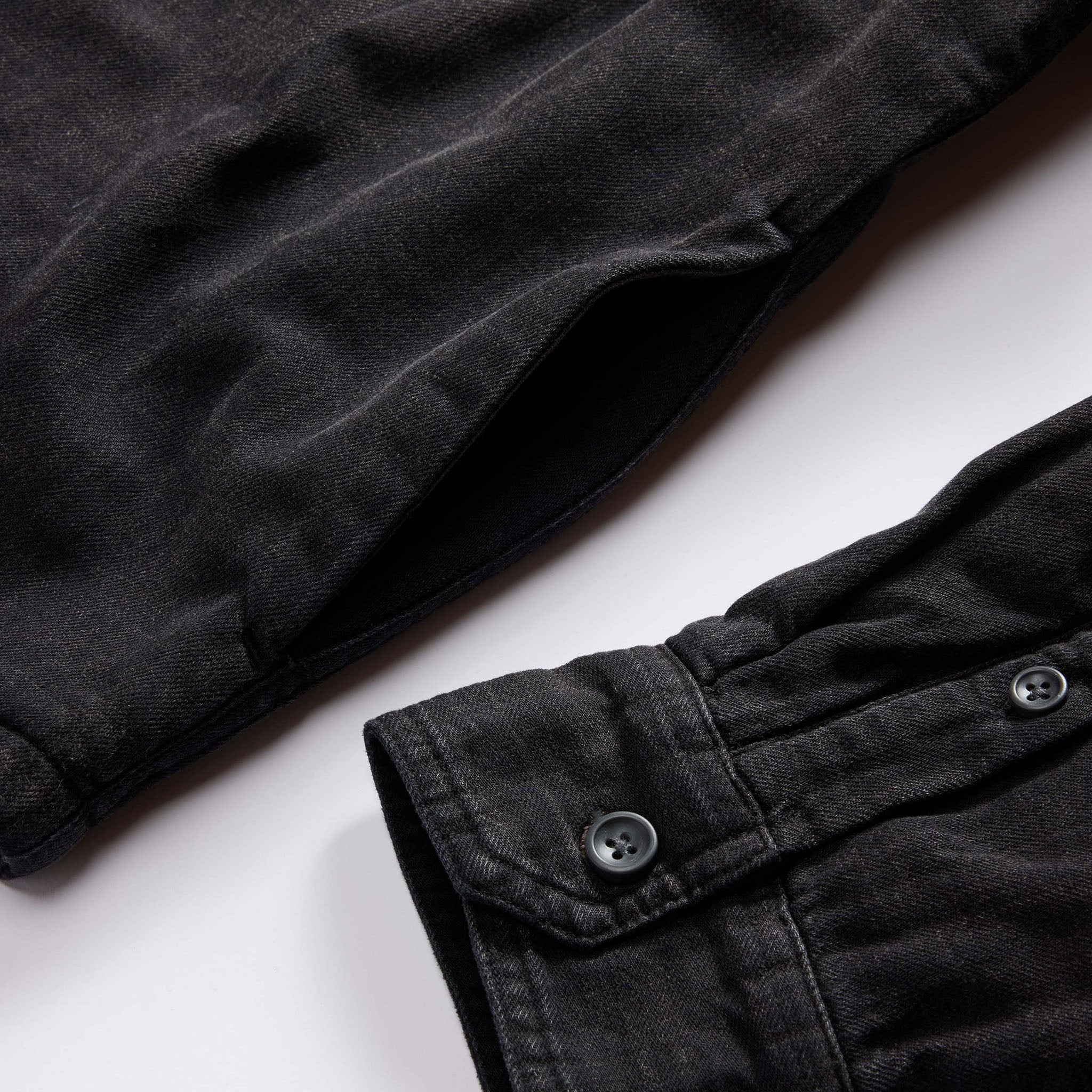 The Lined Utility Shirt in Washed Black Denim - Image 9