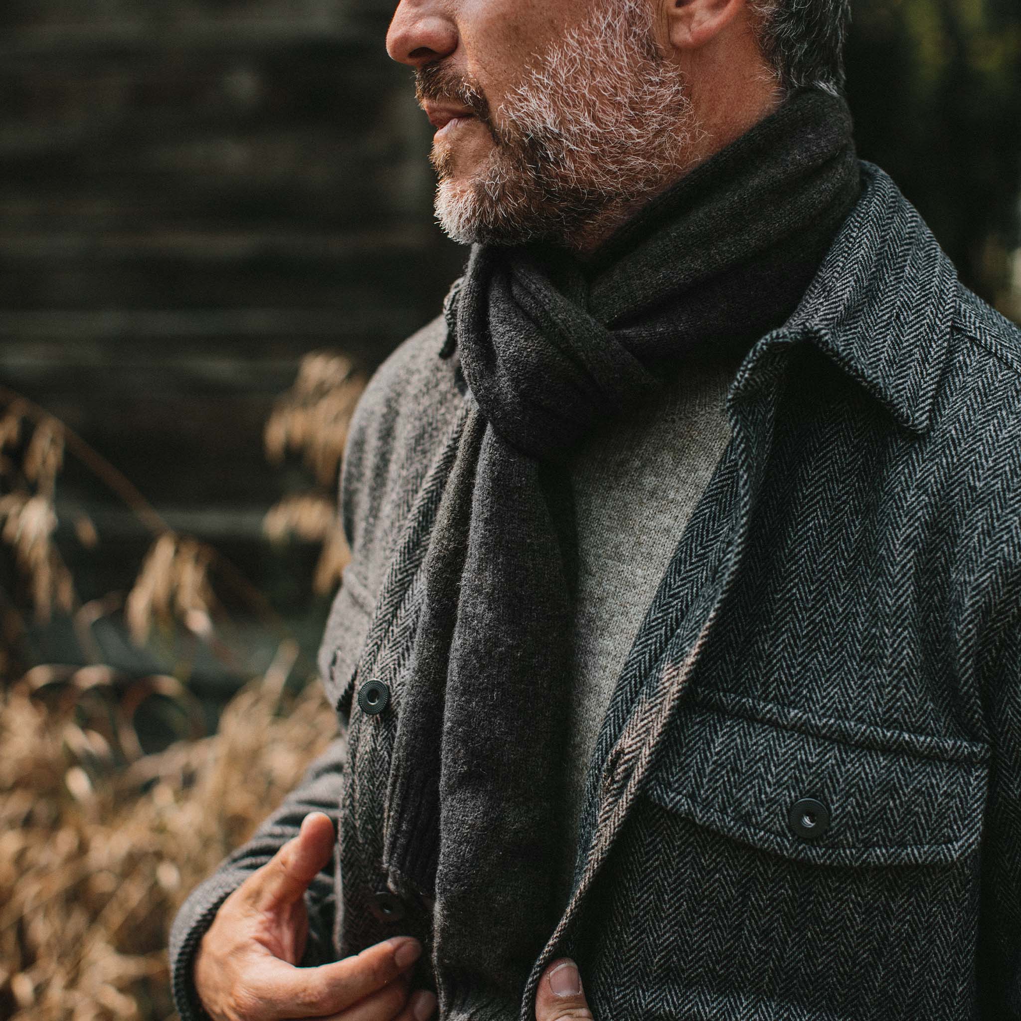 The Lodge Scarf in Heather Charcoal - Image 3
