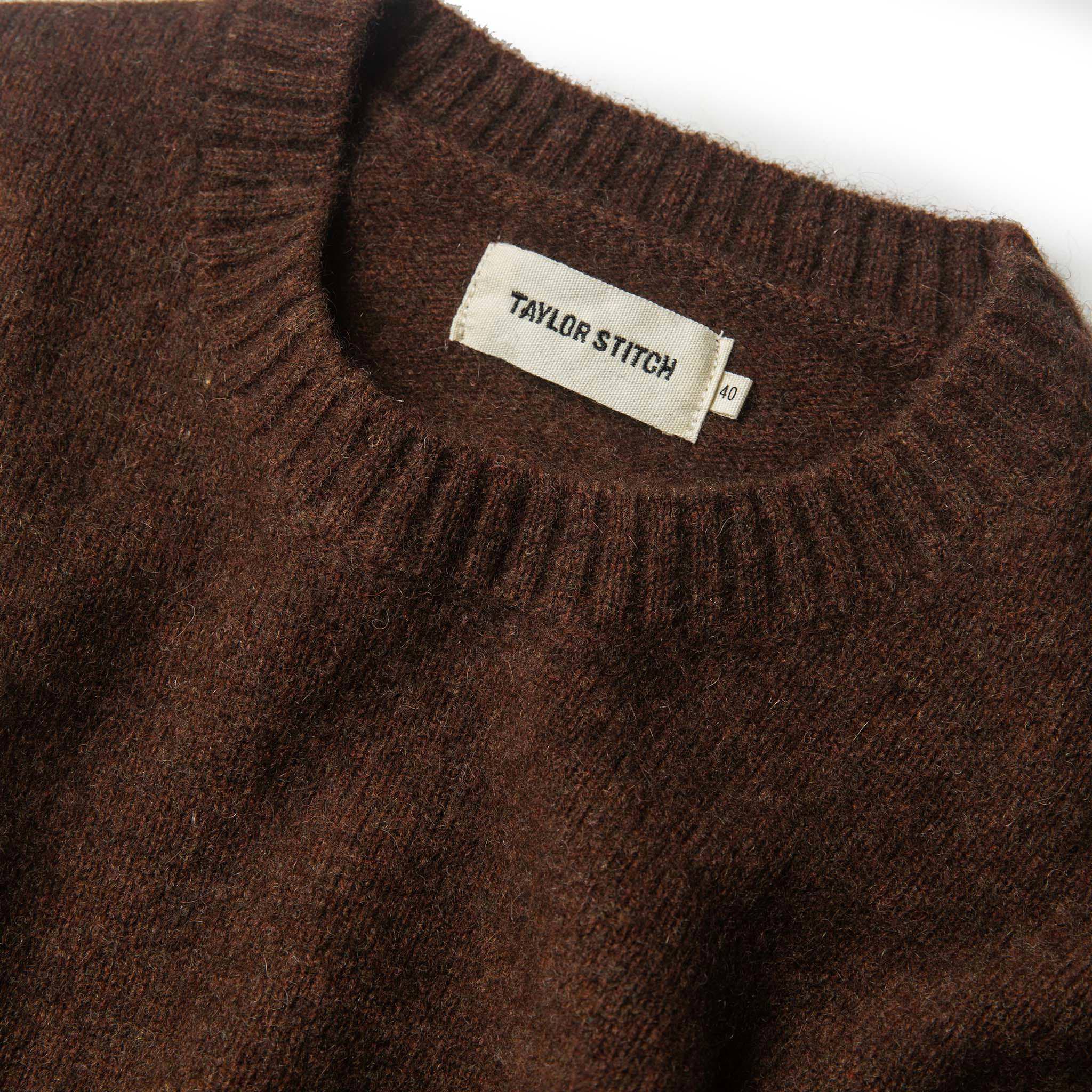 The Lodge Sweater in Heather Dark Burgundy - Image 6