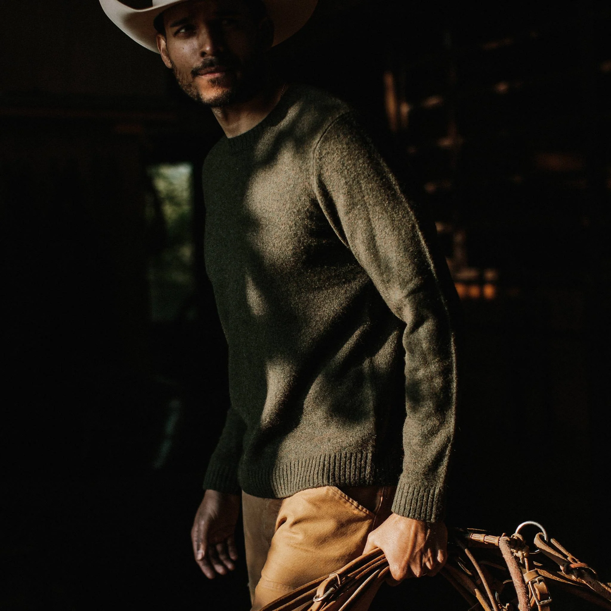 The Lodge Sweater in Heather Forest - Image 2