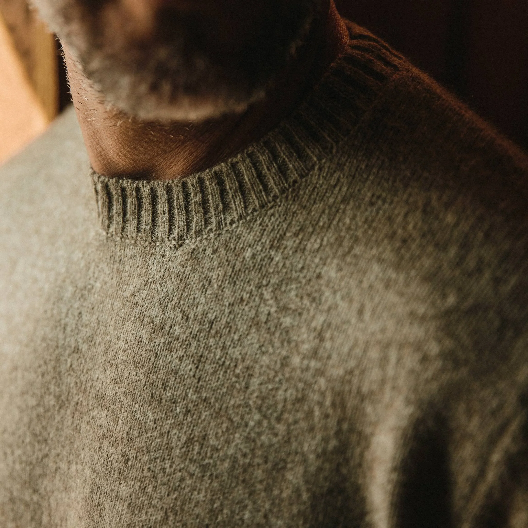The Lodge Sweater in Heather Oat - Image 3