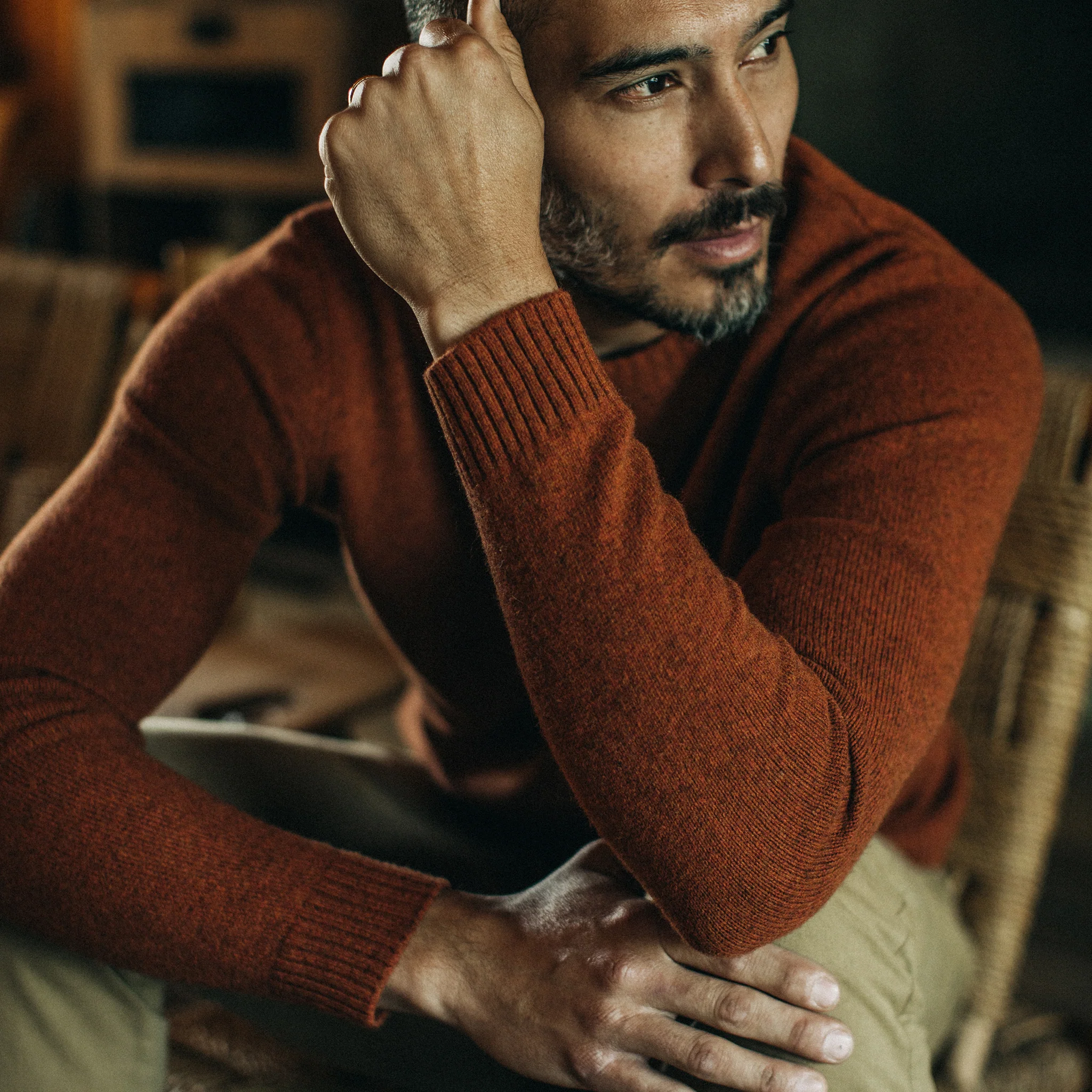 The Lodge Sweater in Rust - Image 3