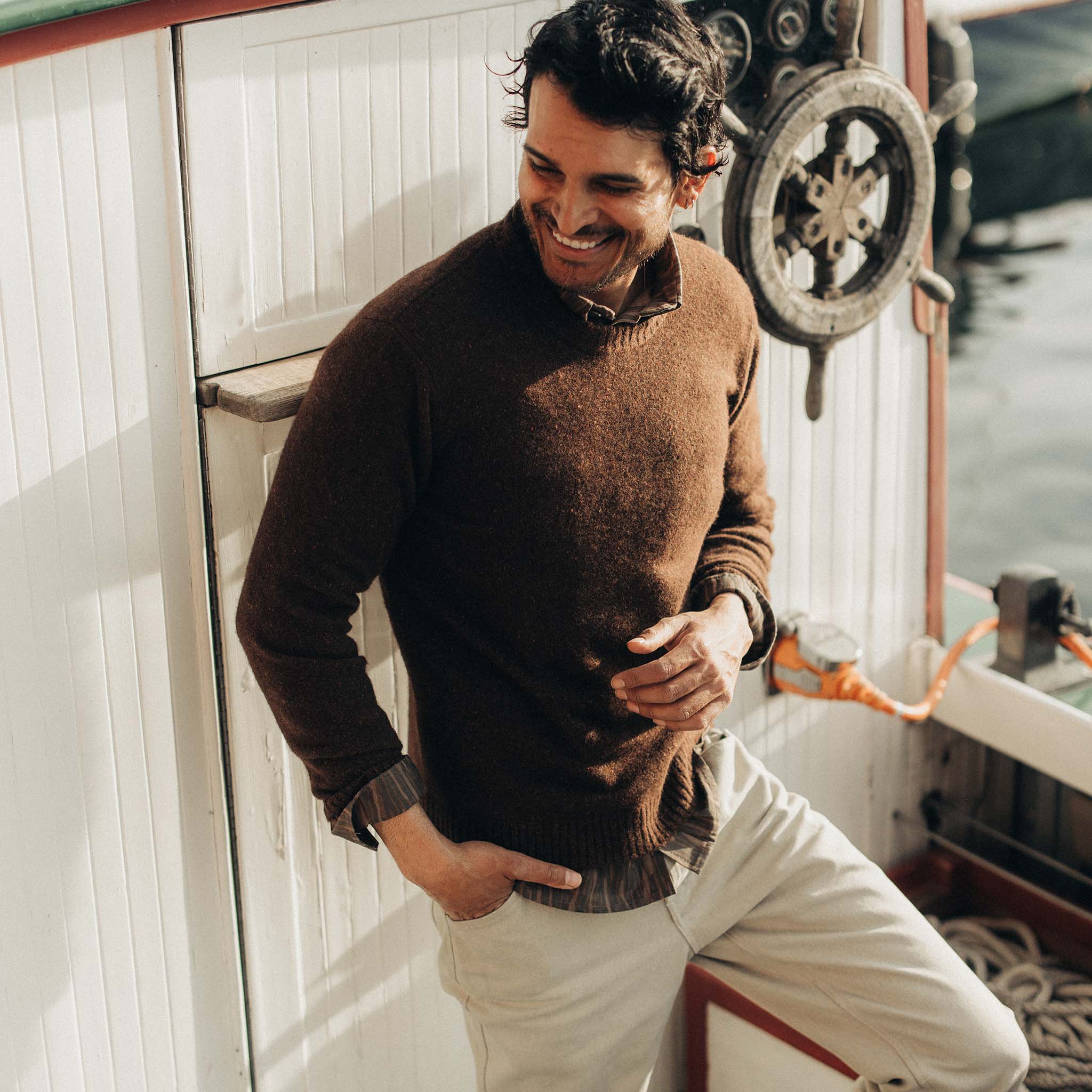 The Lodge Sweater in Timber Donegal - Image 3