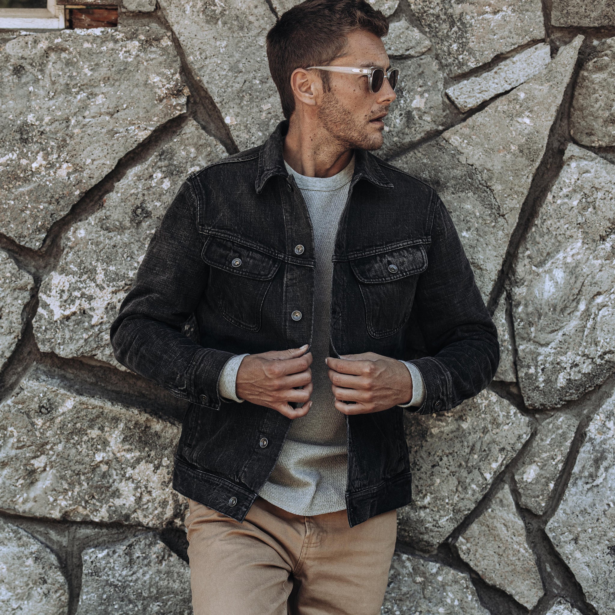 The Long Haul Jacket in Black 3-Month Wash Selvage - Image 2