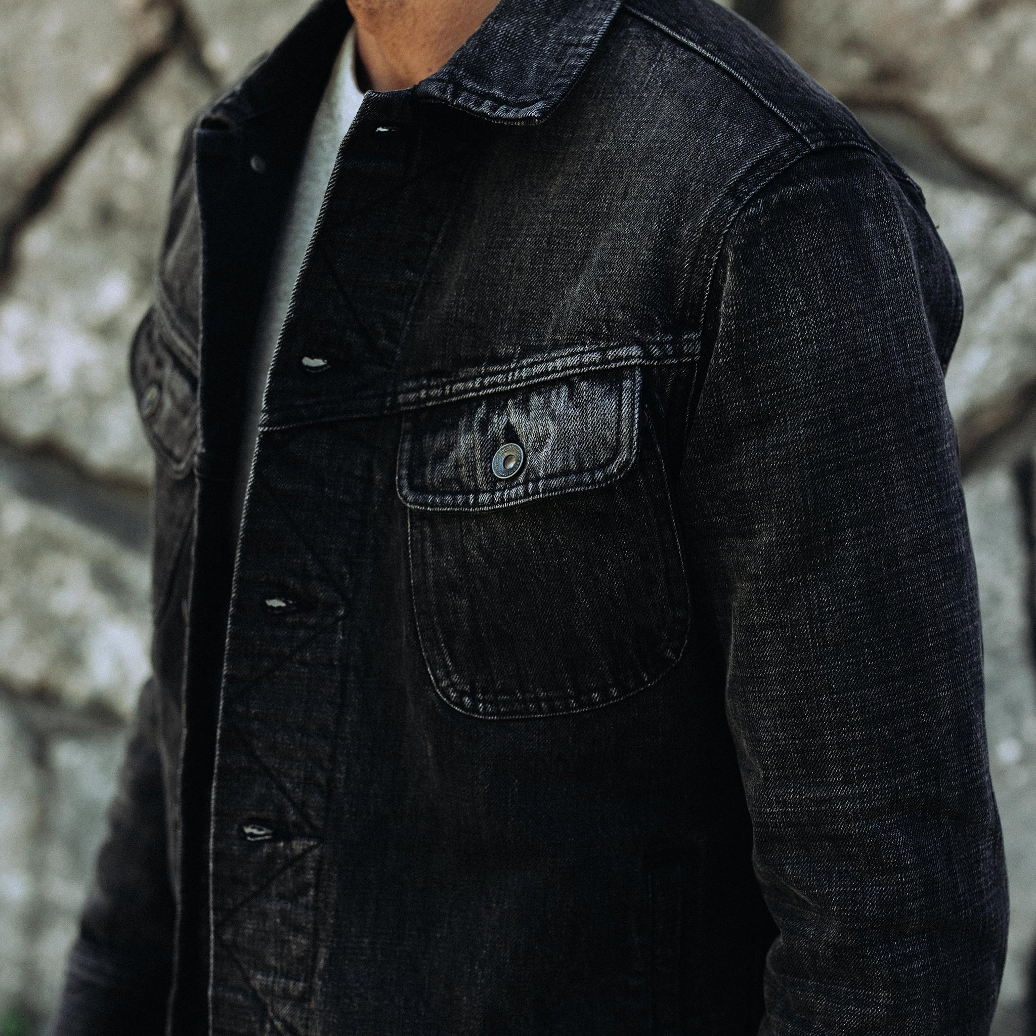 The Long Haul Jacket in Black 3-Month Wash Selvage - Image 3