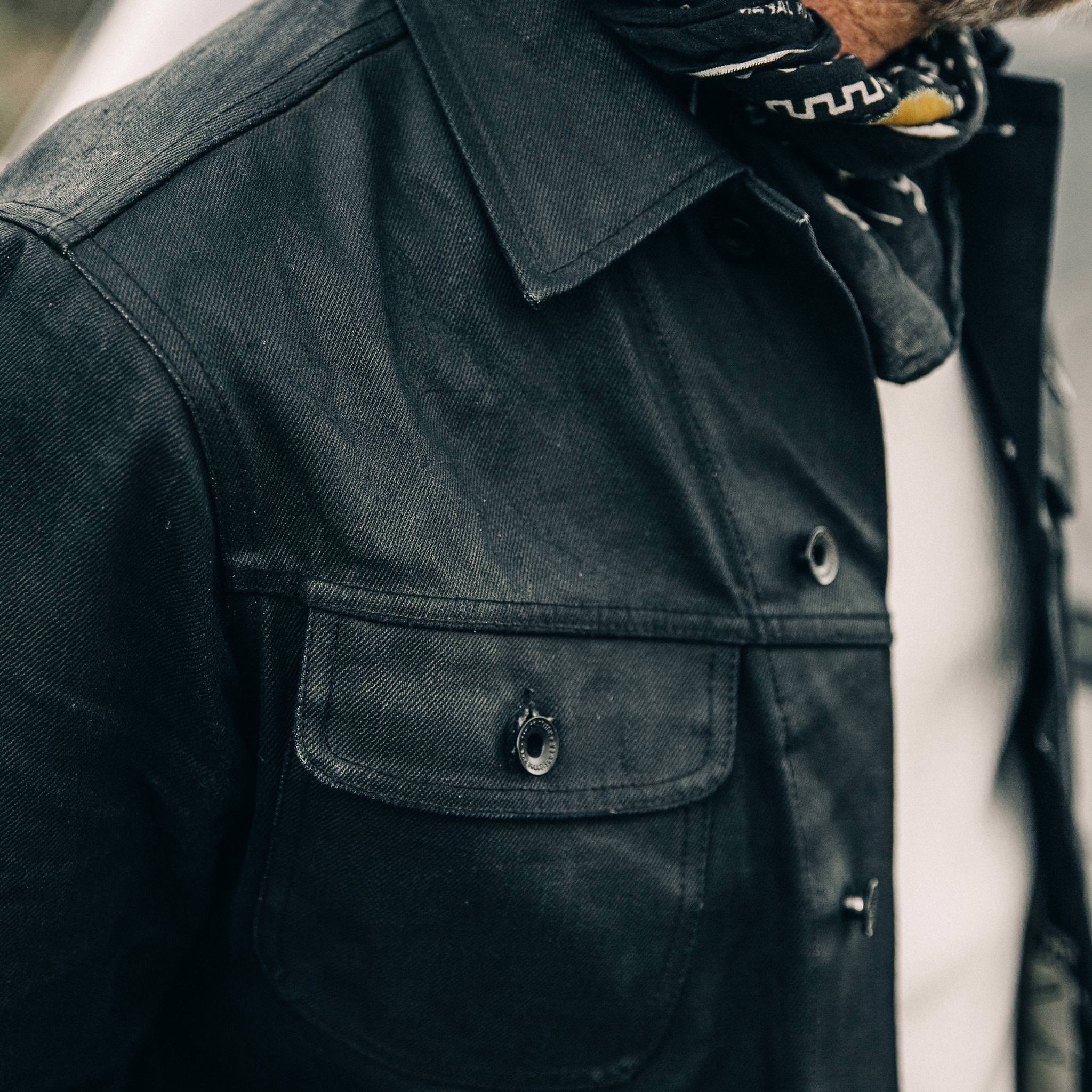 The Long Haul Jacket in Black Over-dye Selvage - Image 4