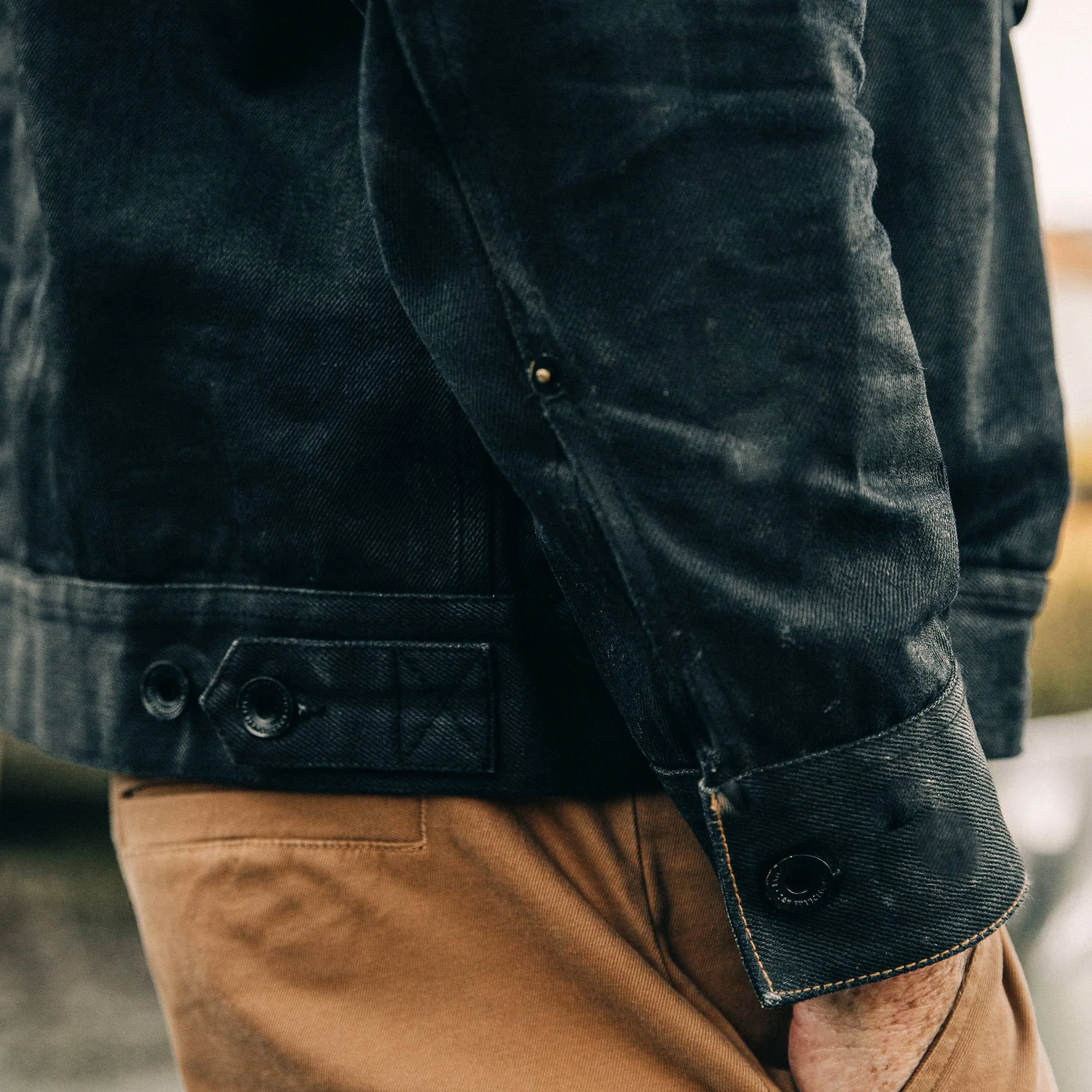 The Long Haul Jacket in Black Over-dye Selvage - Image 5