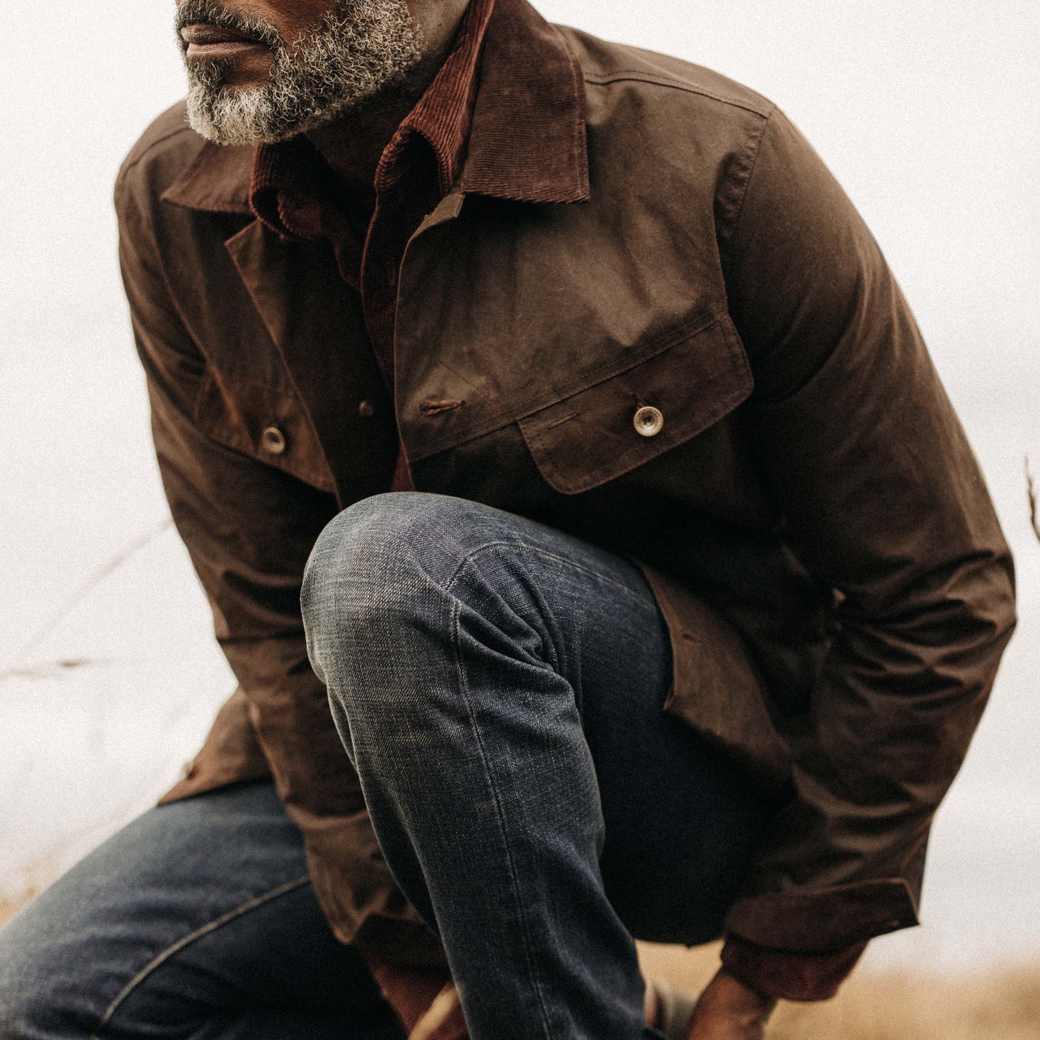 The Long Haul Jacket in Dark Khaki Waxed Canvas - Image 5