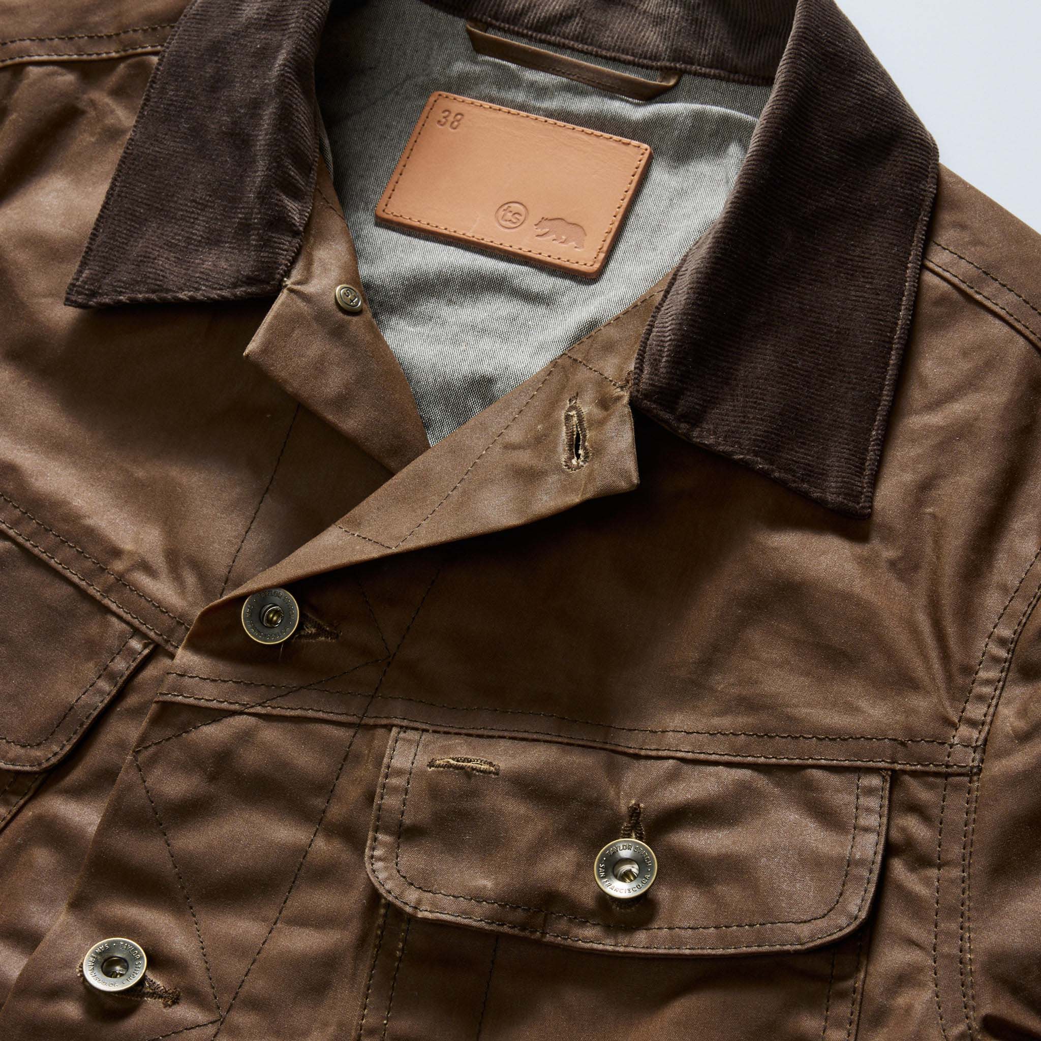 The Long Haul Jacket in Dark Khaki Waxed Canvas - Image 6
