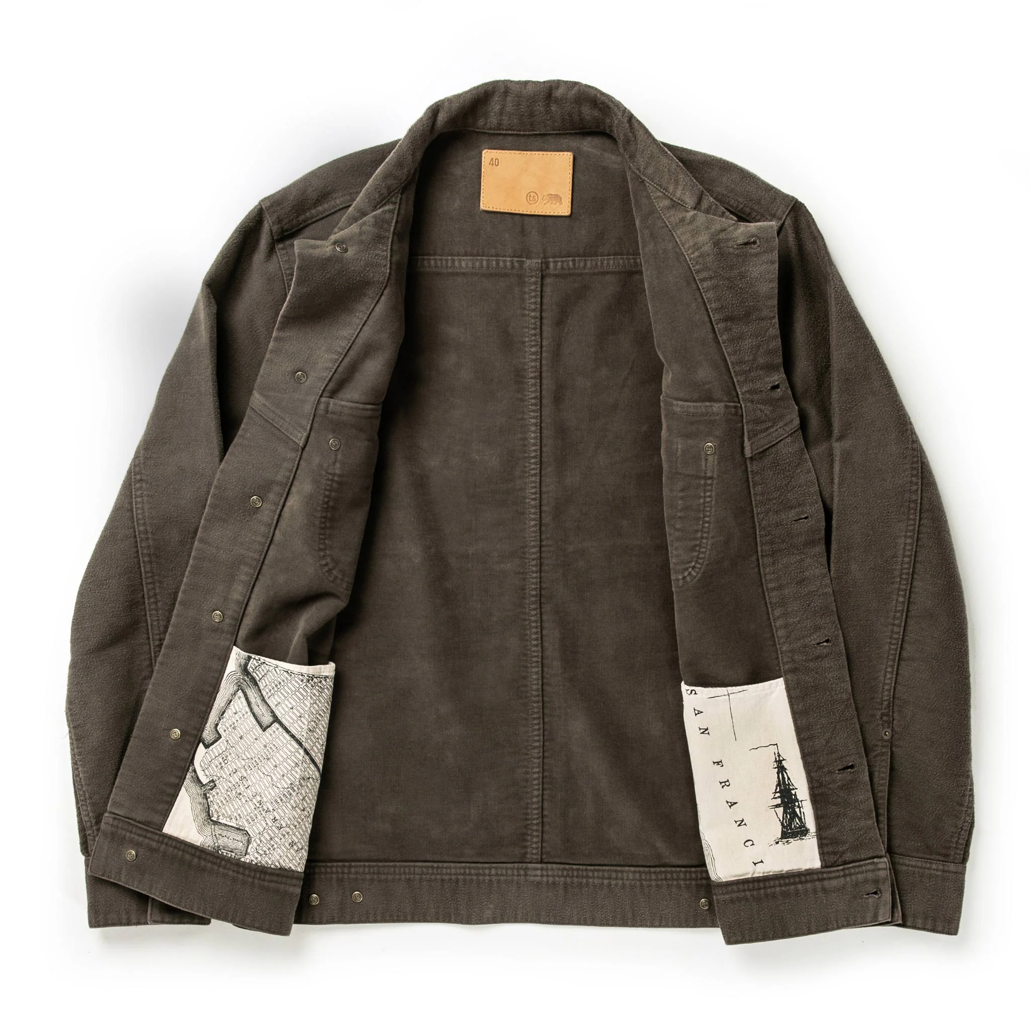 The Long Haul Jacket in Moss Brushed Reverse Sateen - Image 10