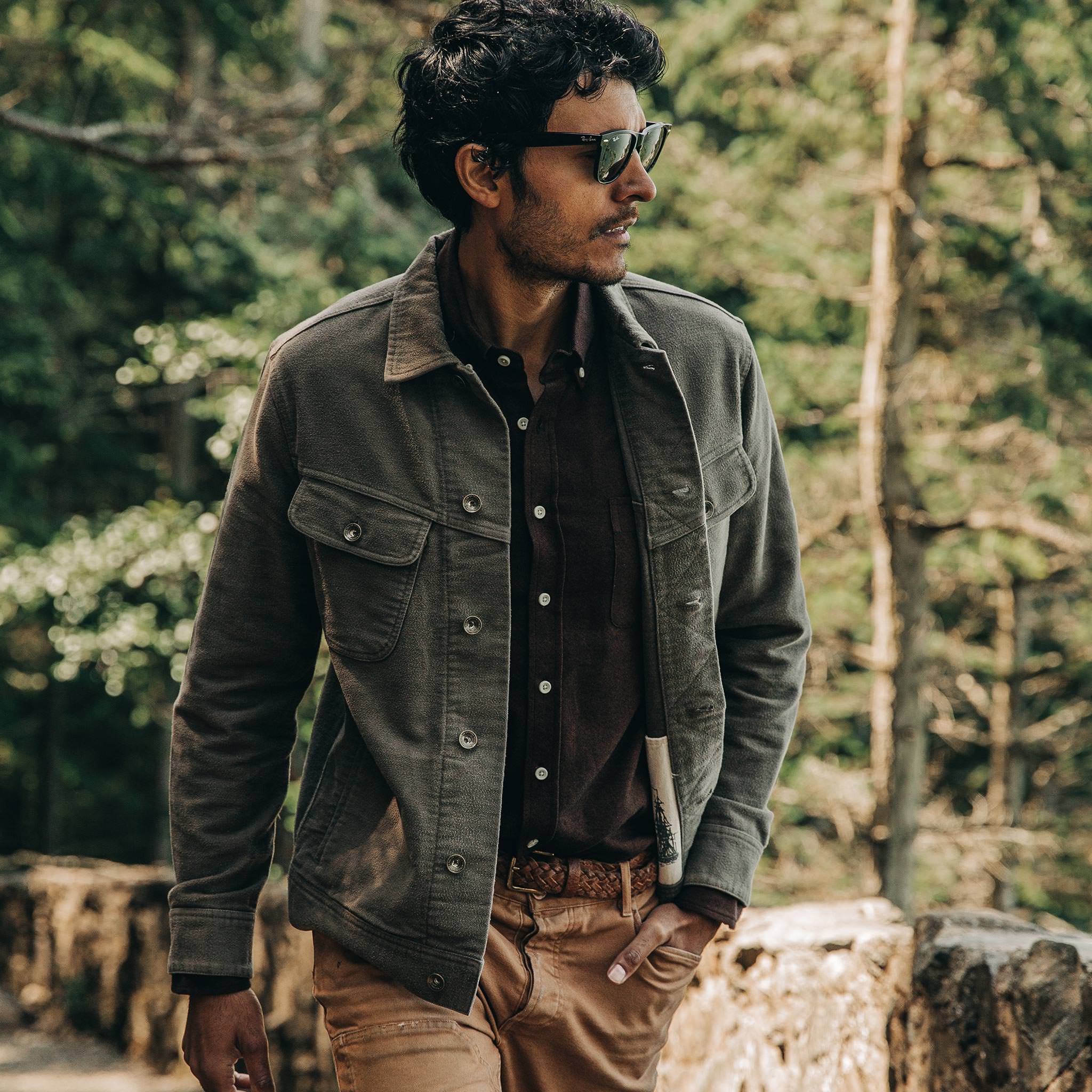 The Long Haul Jacket in Moss Brushed Reverse Sateen - Image 2