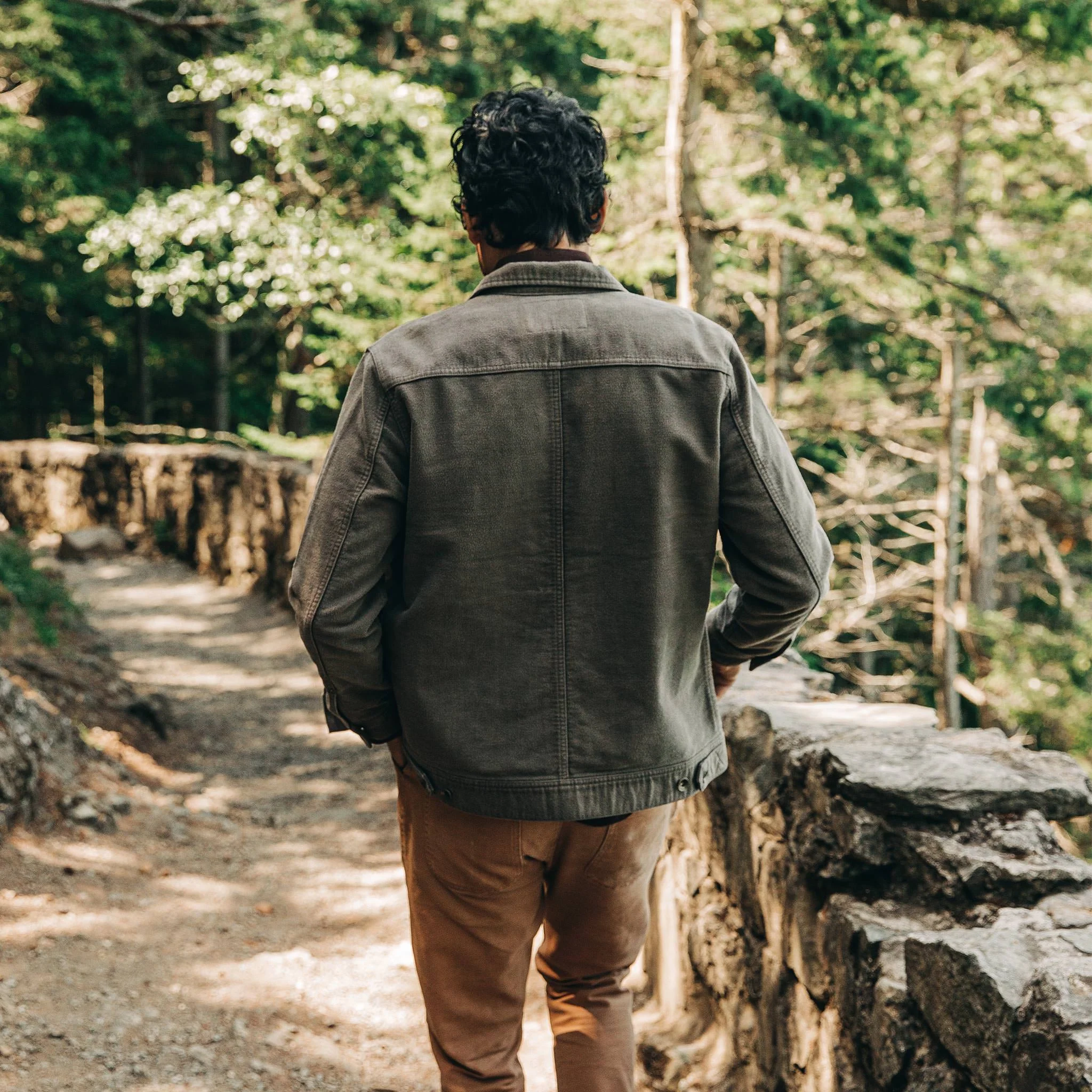 The Long Haul Jacket in Moss Brushed Reverse Sateen - Image 6