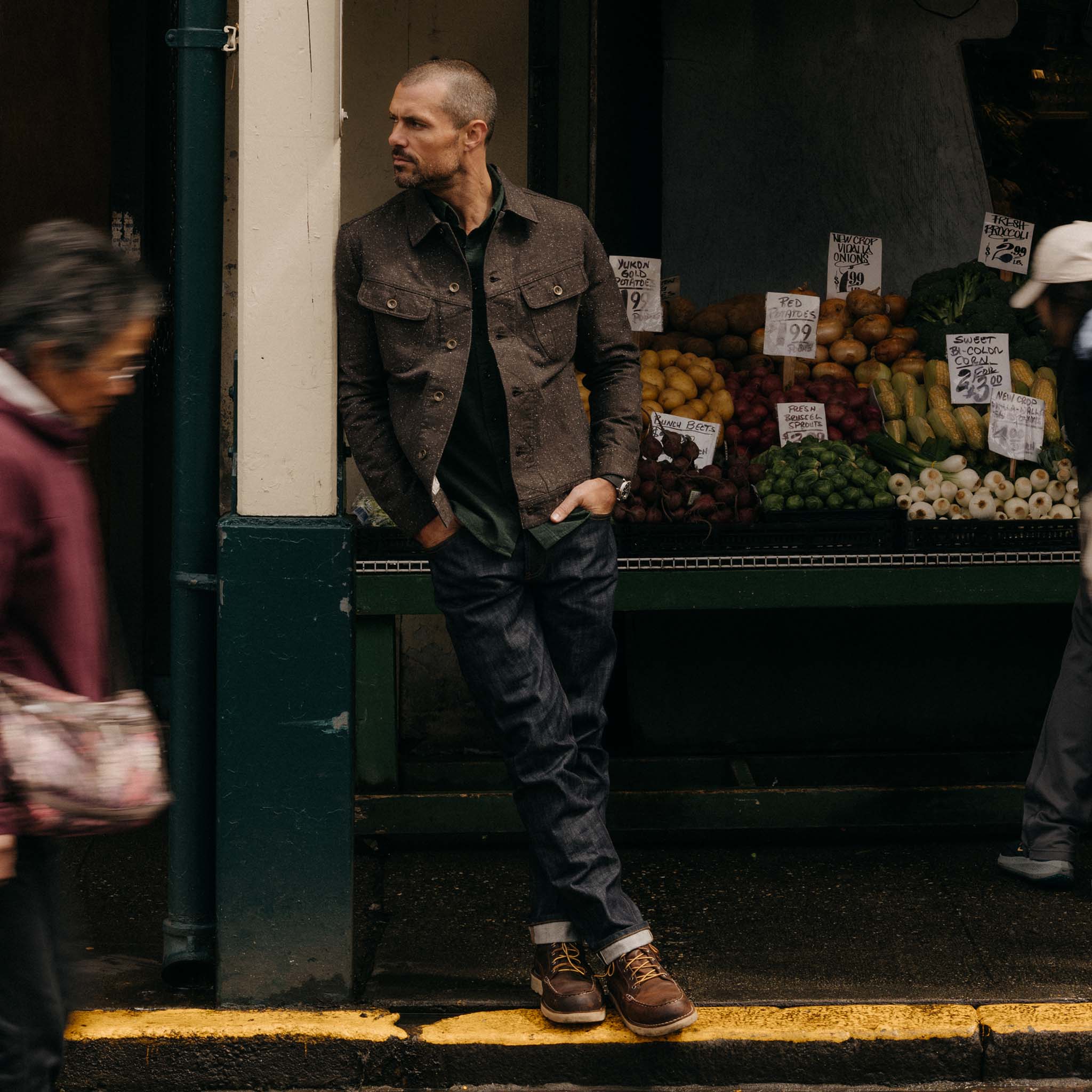 The Long Haul Jacket in Peat Nep Herringbone - Image 5