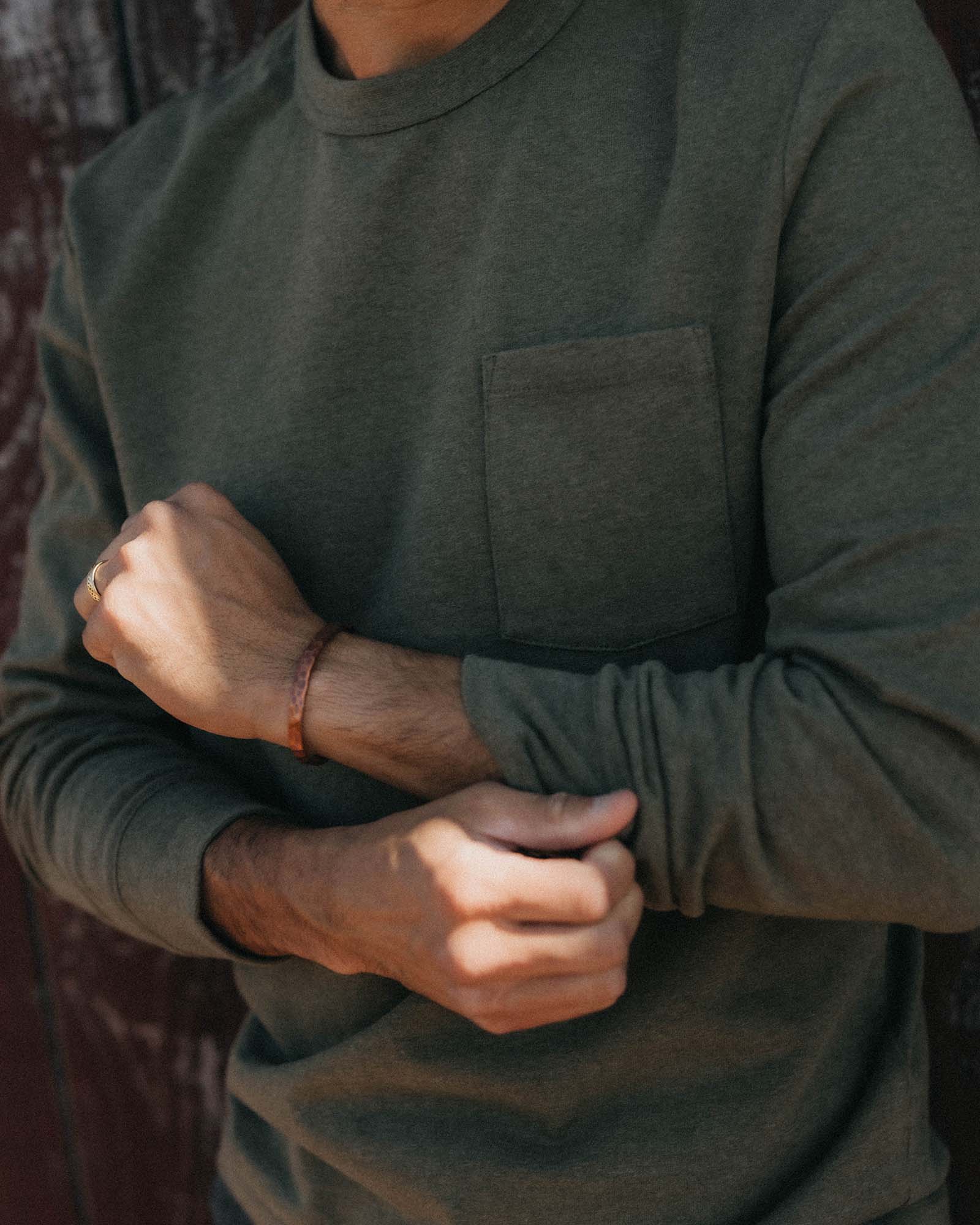The Long Sleeve Shop Tee in Army Twist - Image 3