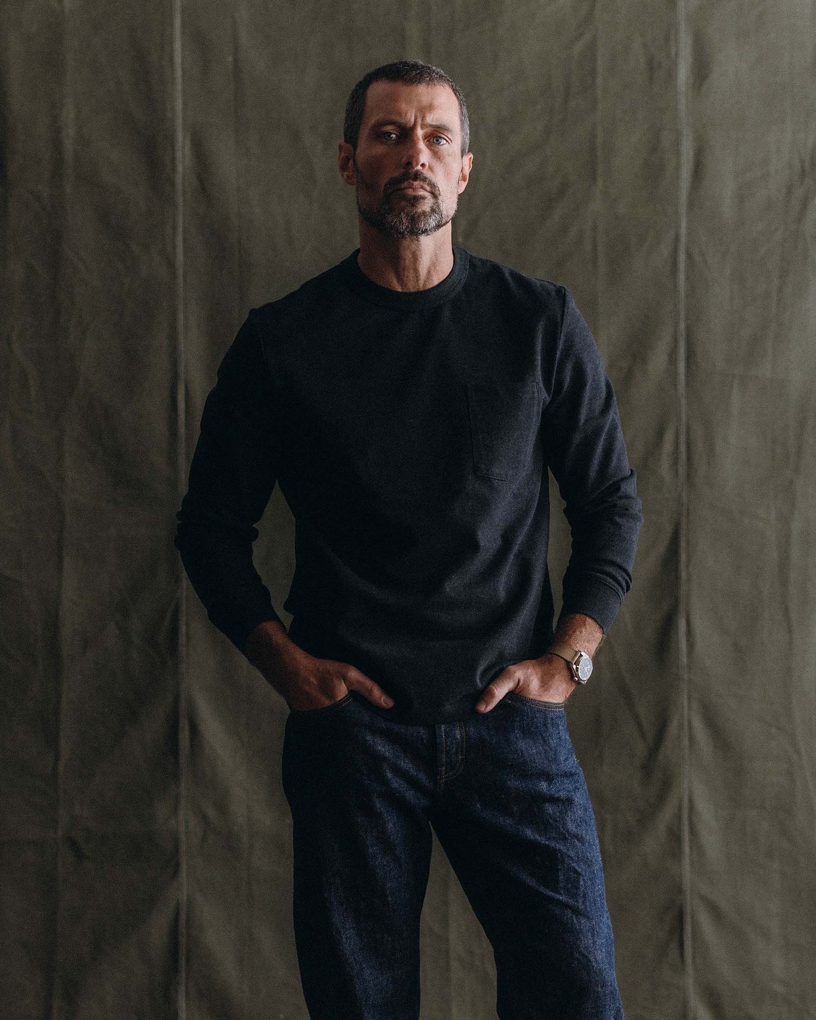 The Long Sleeve Shop Tee in Coal Twist - Image 2