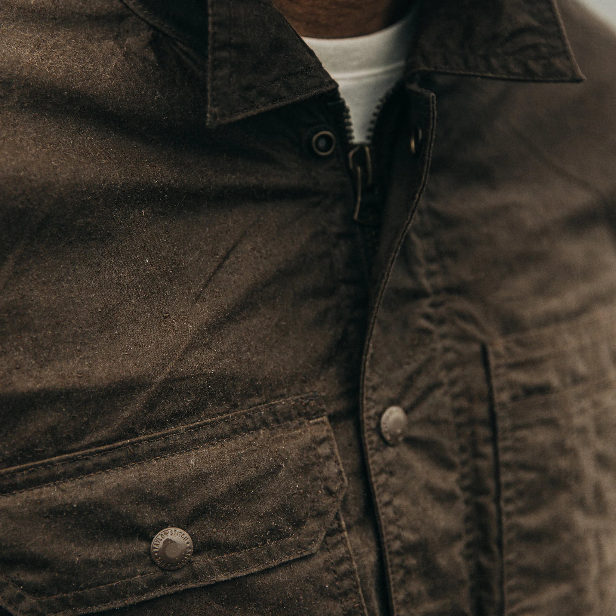 The Longshore Jacket in Dark Oak Waxed Canvas - Image 4