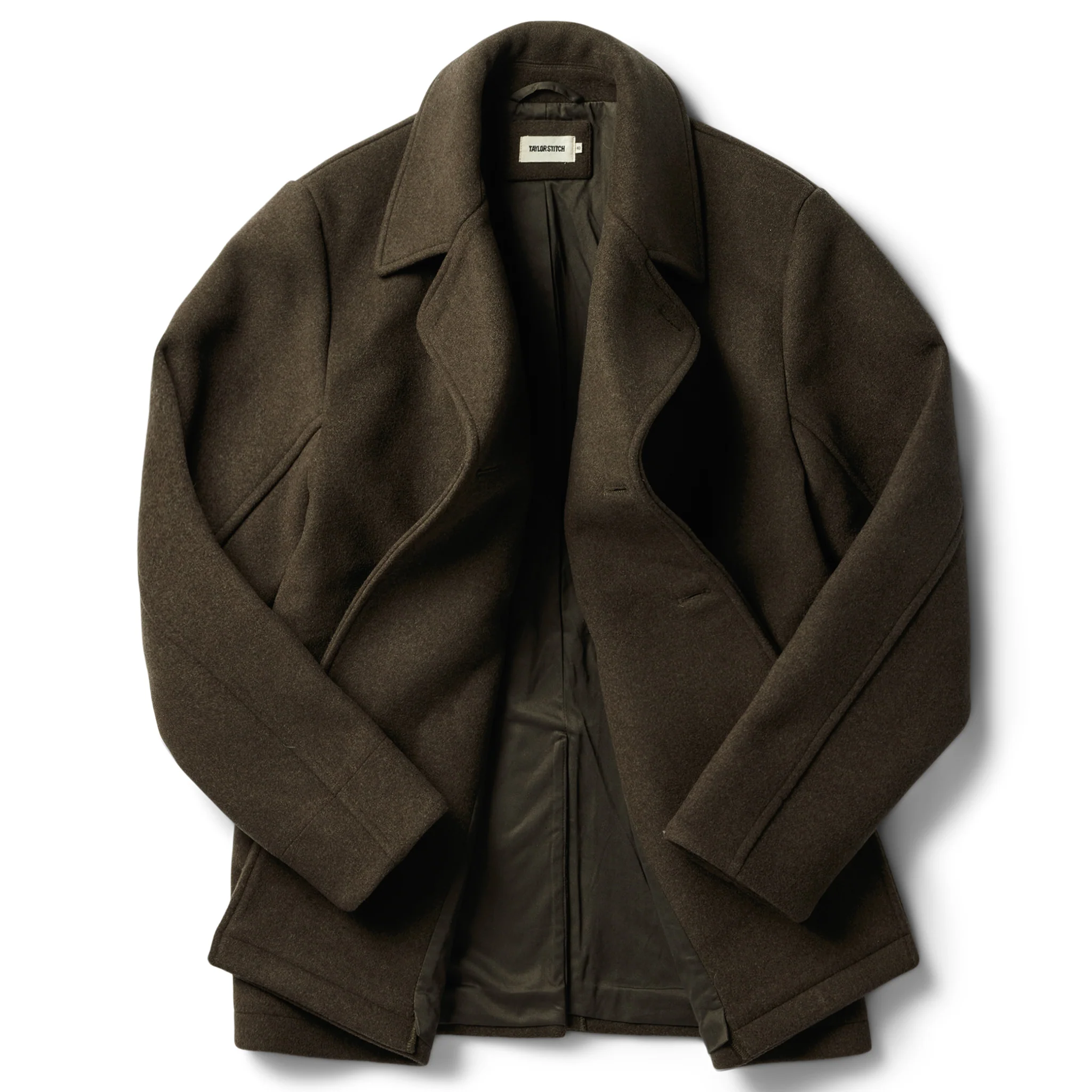 The Mariner Coat in Army Melton Wool - Image 5