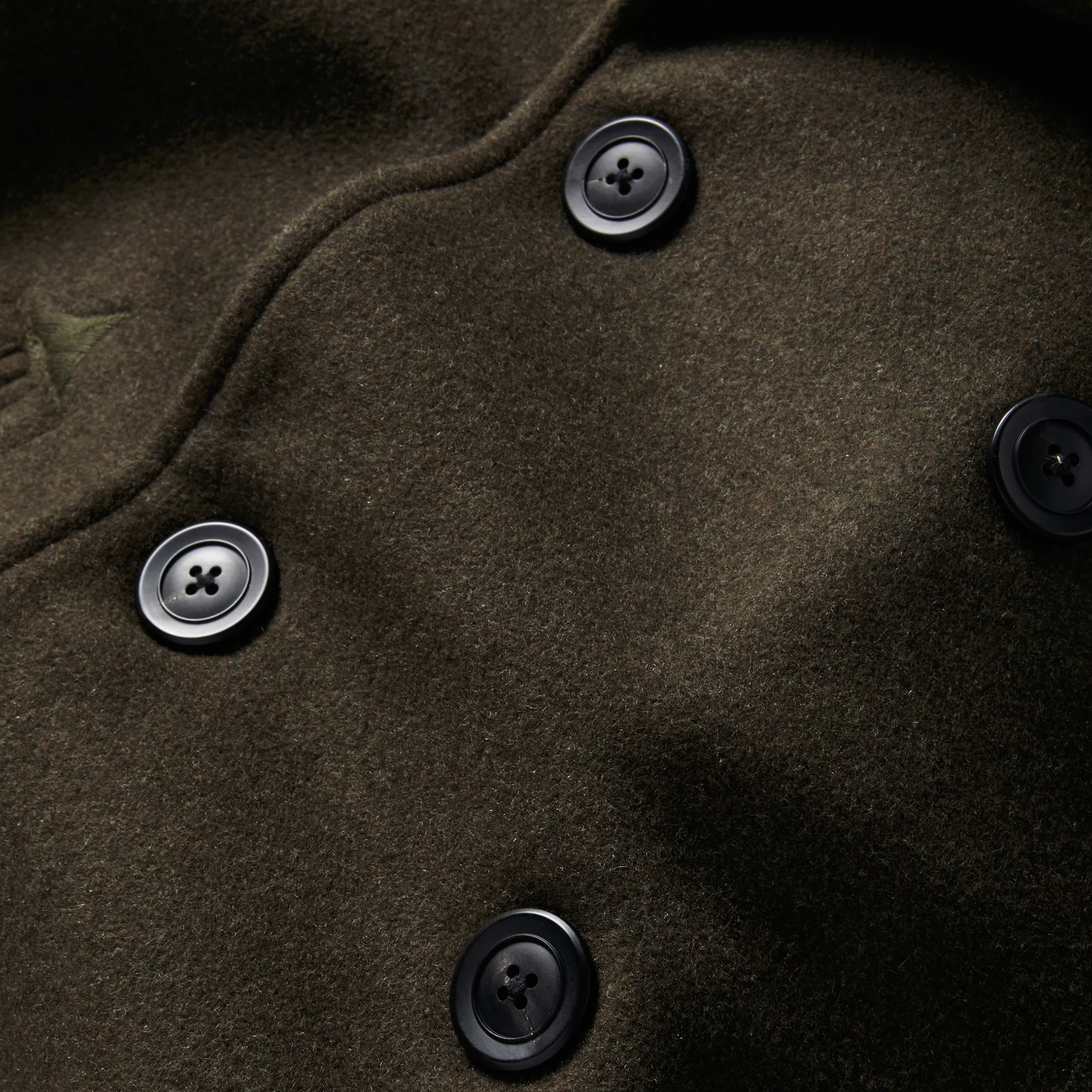 The Mariner Coat in Army Melton Wool - Image 7