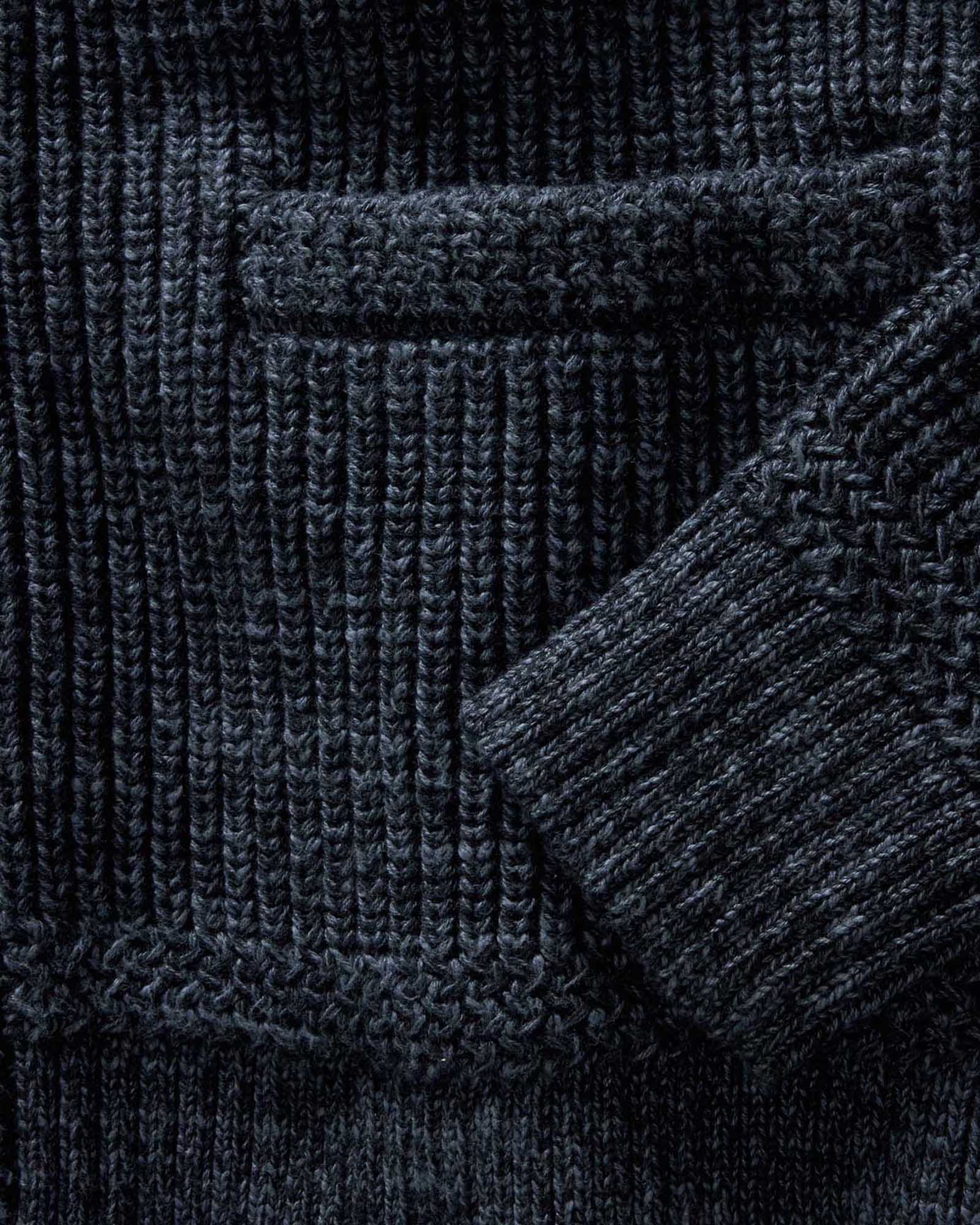 The Mariner Shawl Cardigan in Ink Slub - Image 8